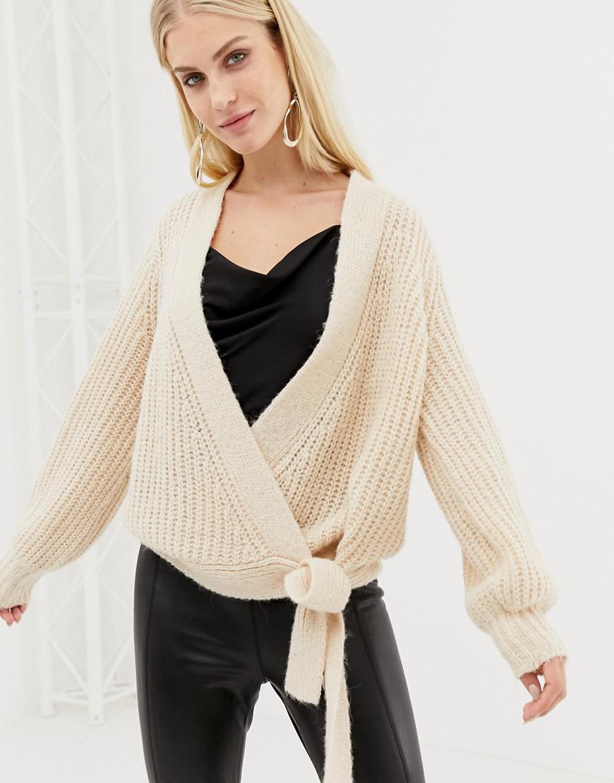cream wrap cardigan
