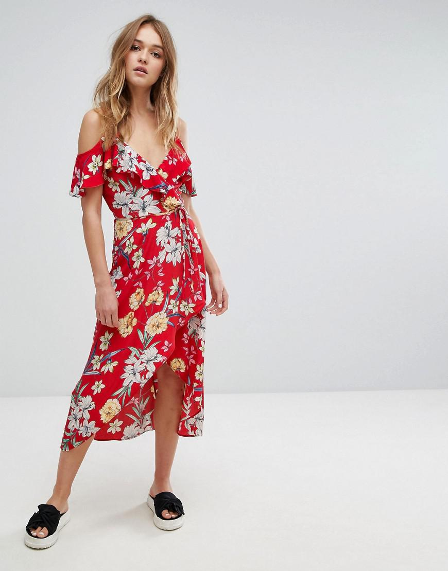 bershka red dress