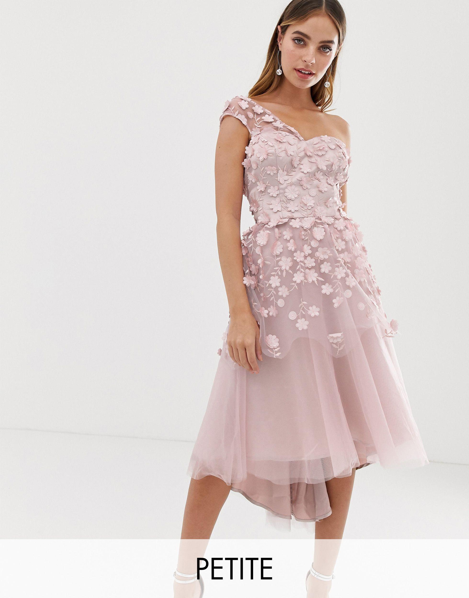 Chi chi london petite lace detail skater dress in white hotsell
