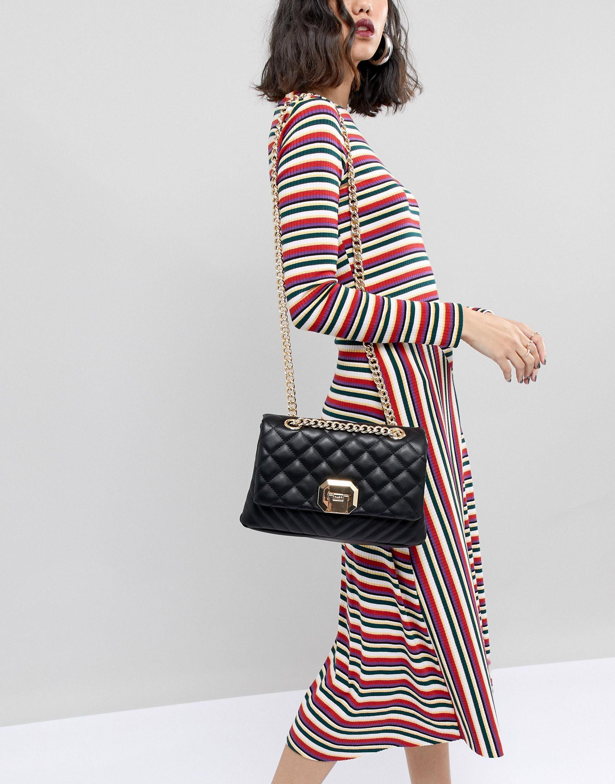 Aldo black purse with gold chain new arrivals