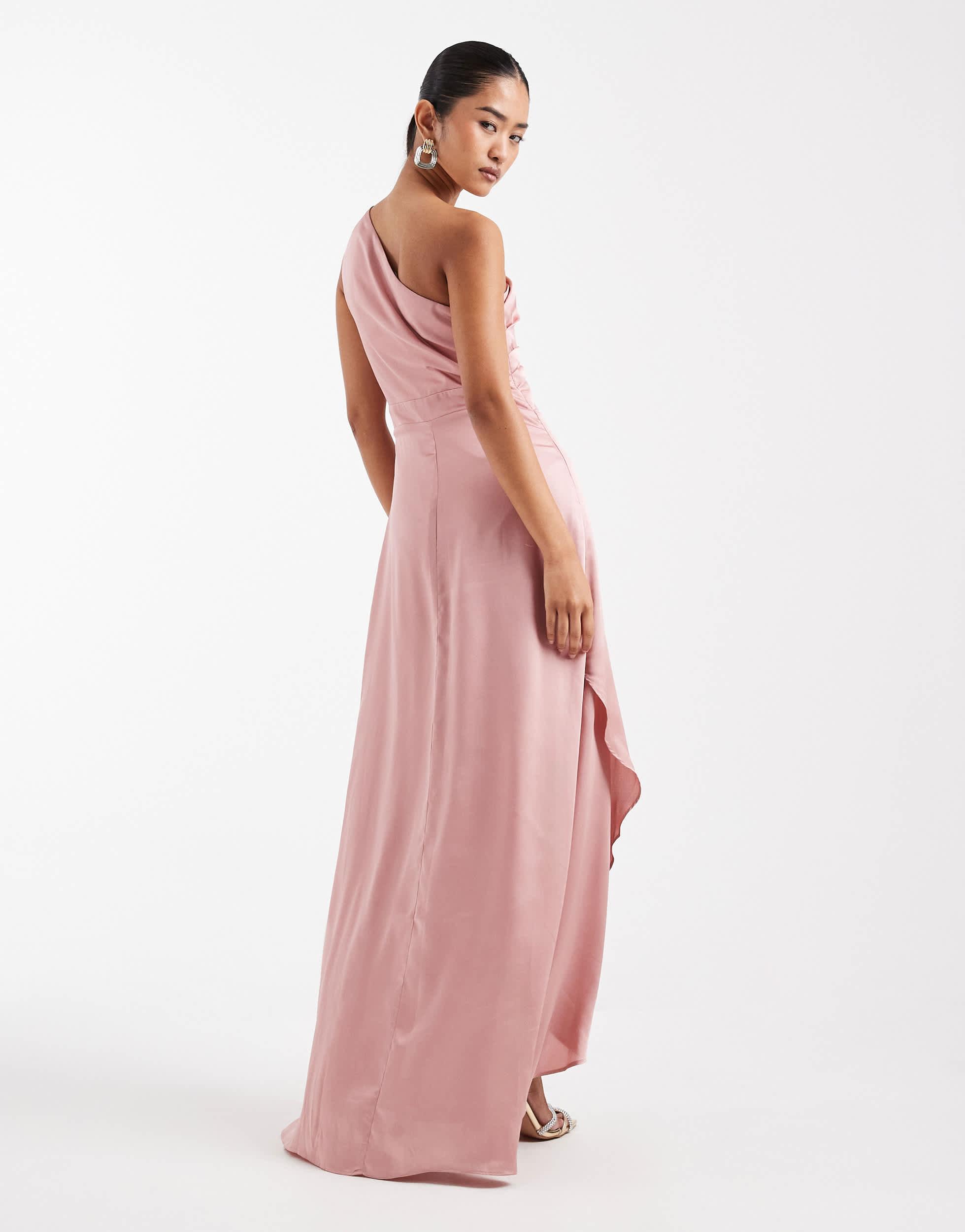 tfnc pink bridesmaid dress Shop TFNC Bridesmaid high neck maxi dress with full skirt in dusky pink on Sale at BeyondStyle Get 60% Off TFNC Bridesmaid high neck maxi dress with full skirt in dusky