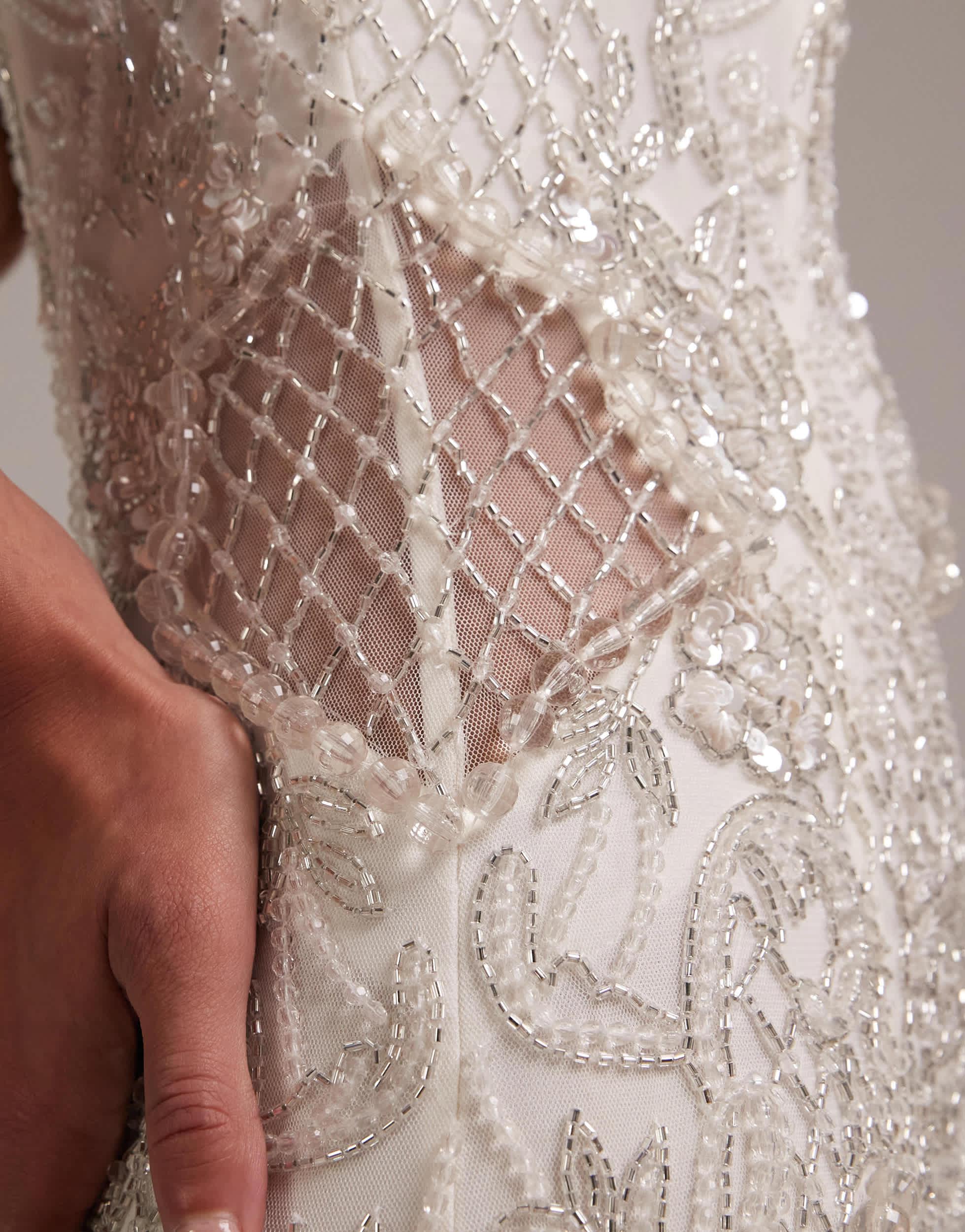 asos lace wedding dress ASOS DESIGN Bridal curved strapless neckline lace midi dress in ivory