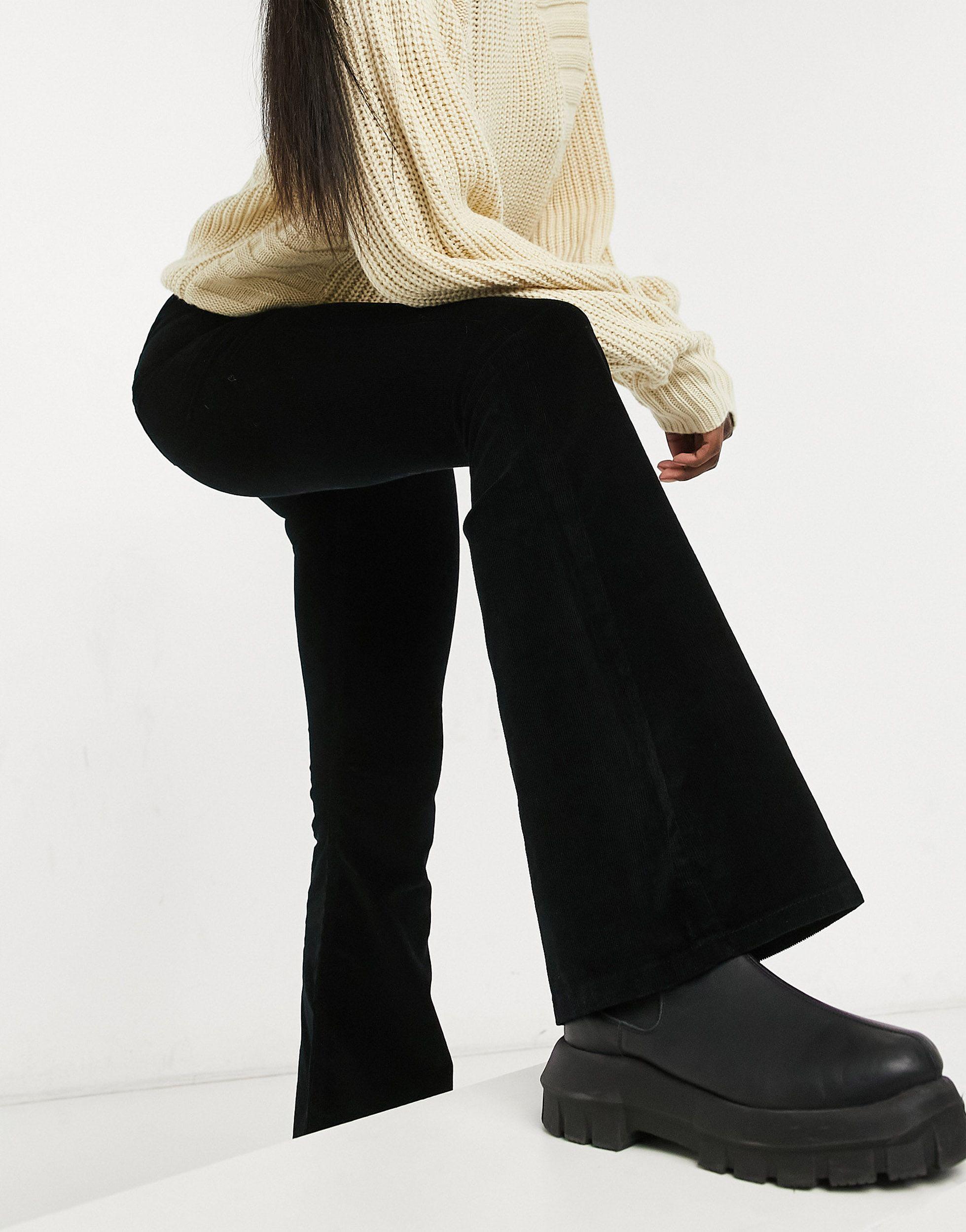 TOPSHOP Denim Cord Jamie Flared Jeans 