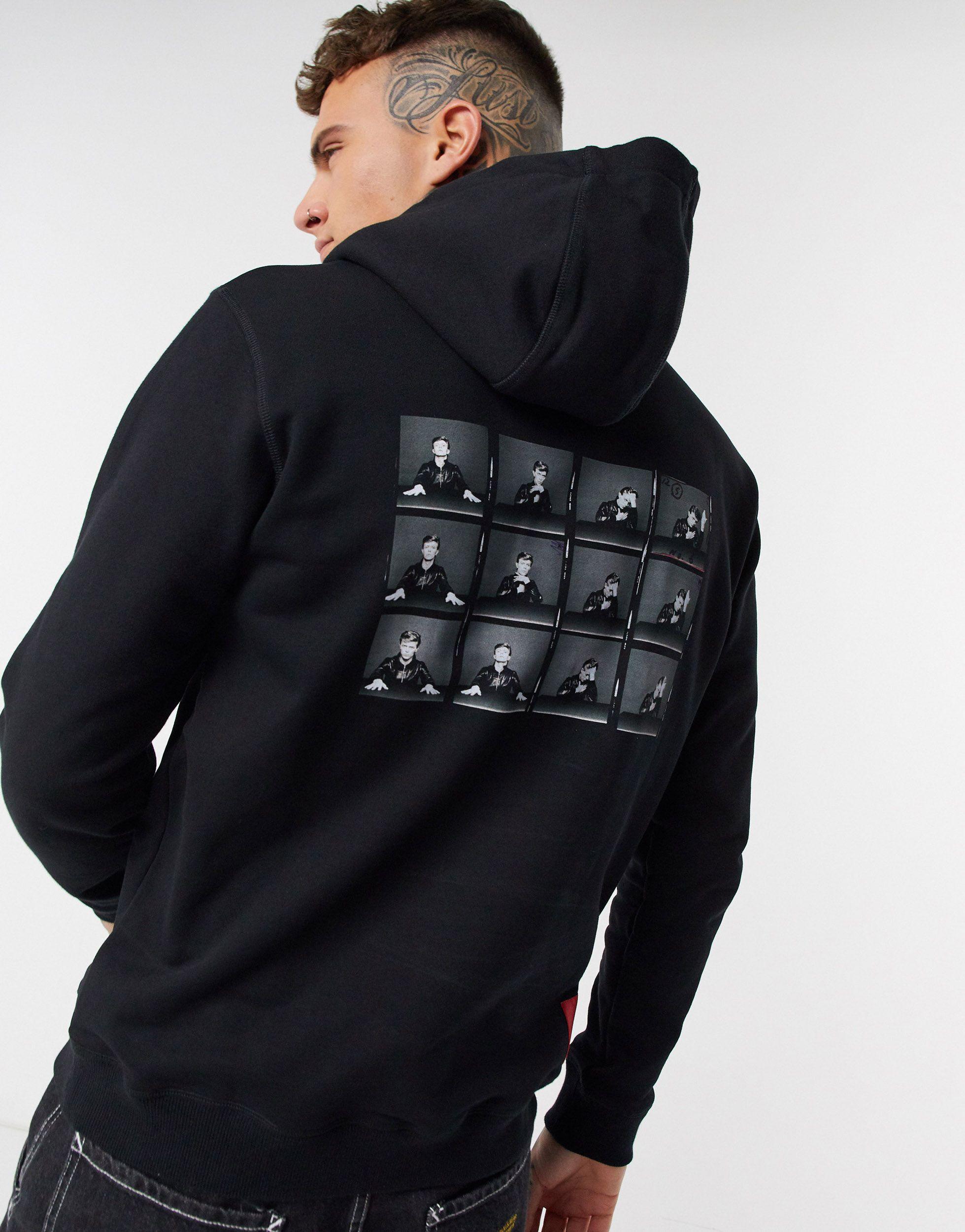 HUGO X David Bowie Heroes Back Print Hoodie in Black for Men Lyst UK