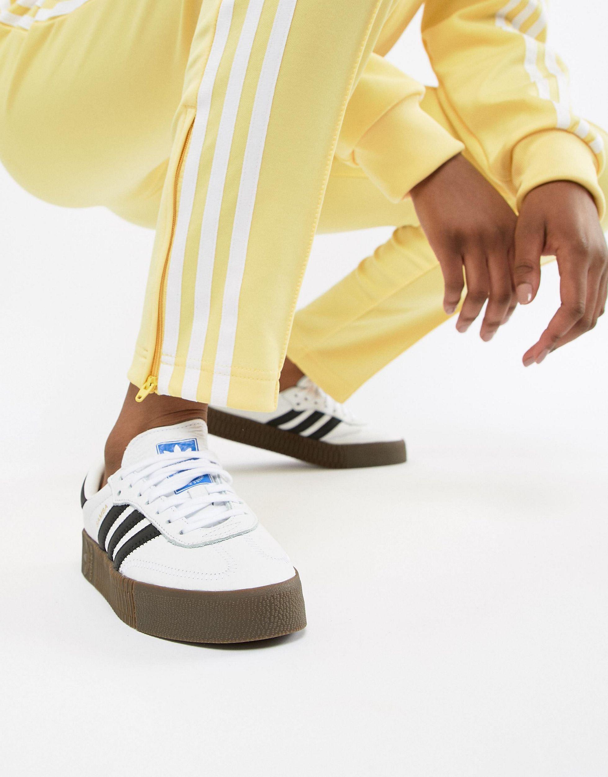 adidas originals white and black samba rose sneakers