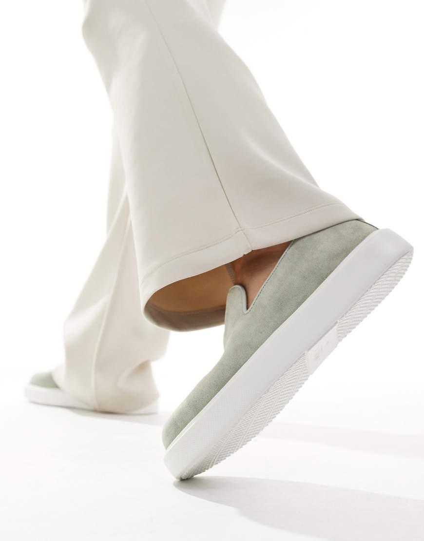 Walk London Robbie Weave Slip On Loafers in White for Men Lyst UK