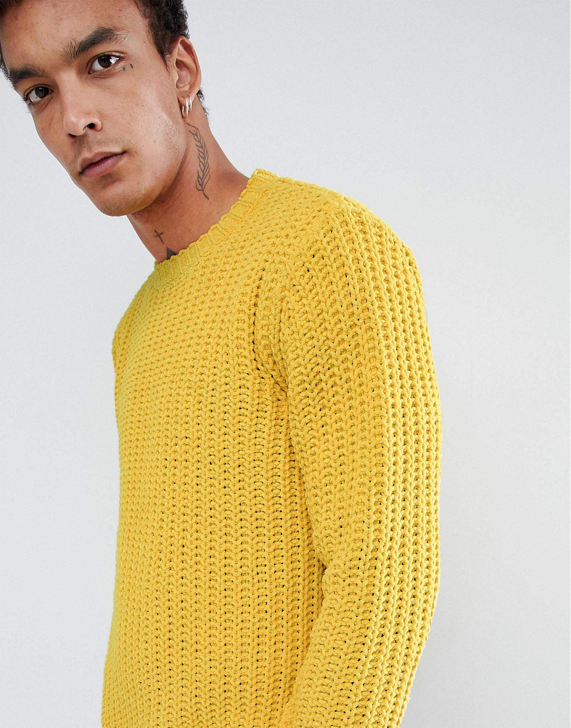 yellow chenille sweater