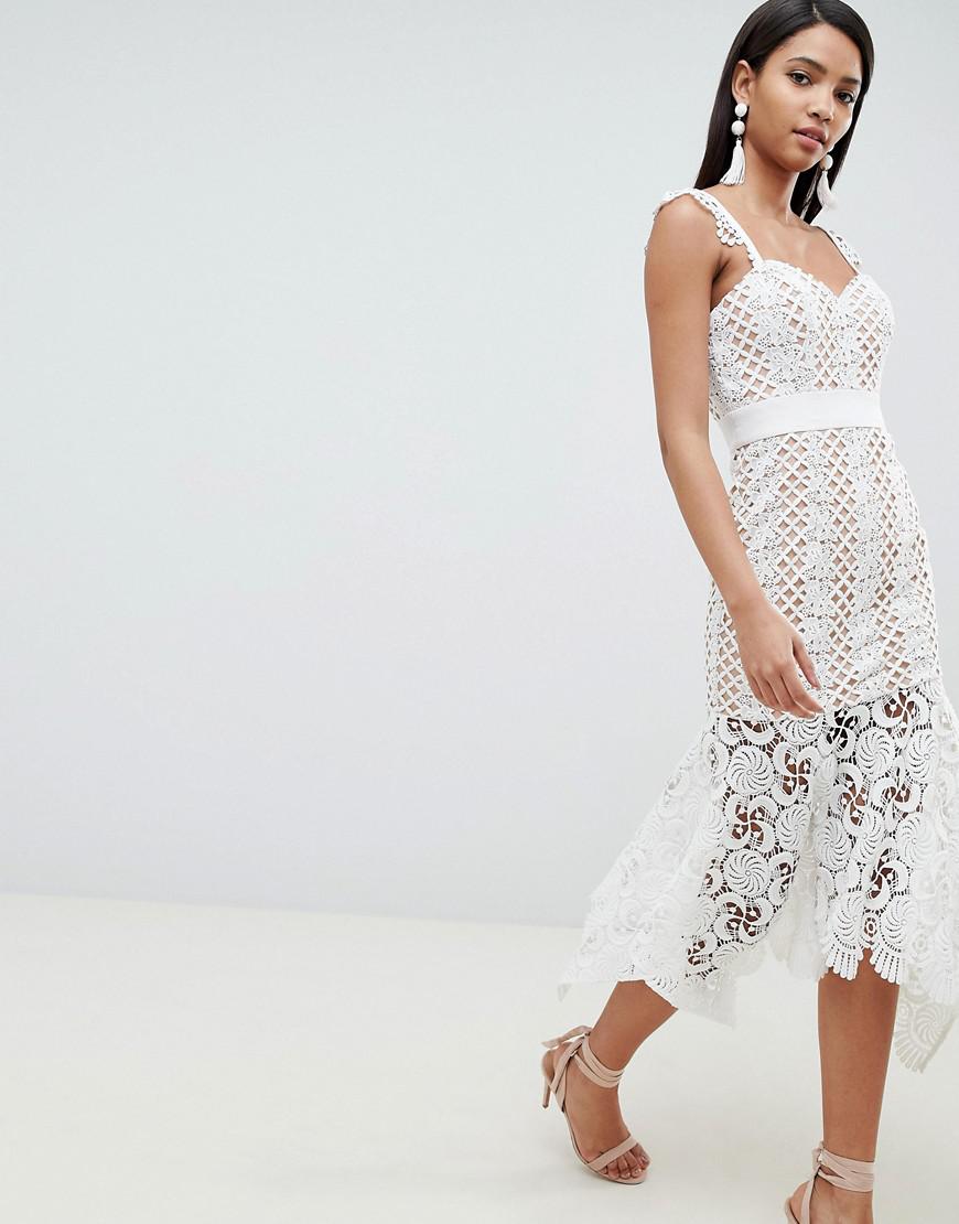 jarlo white lace dress