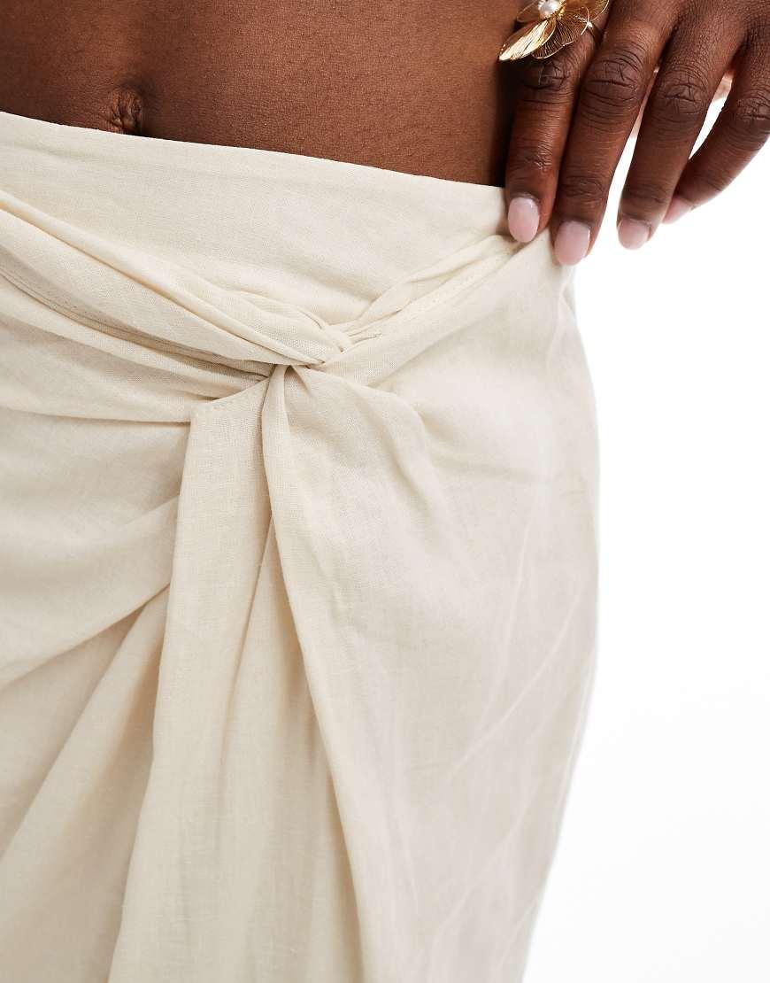 Pencil Skirt Wrap Midi Skirt River Island River Island Linen Wrap