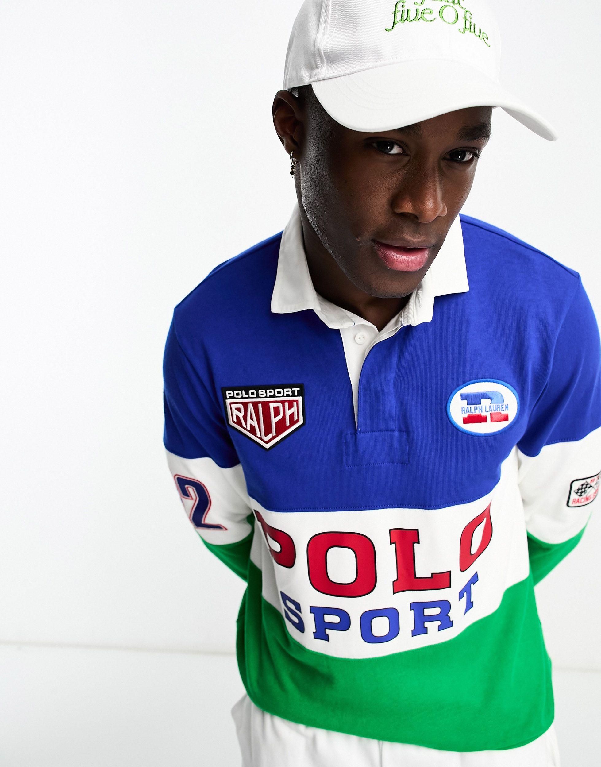 Polo Ralph Lauren Sport Capsule Racing Colourblock Rugby Polo Classic Fit  in Blue for Men | Lyst
