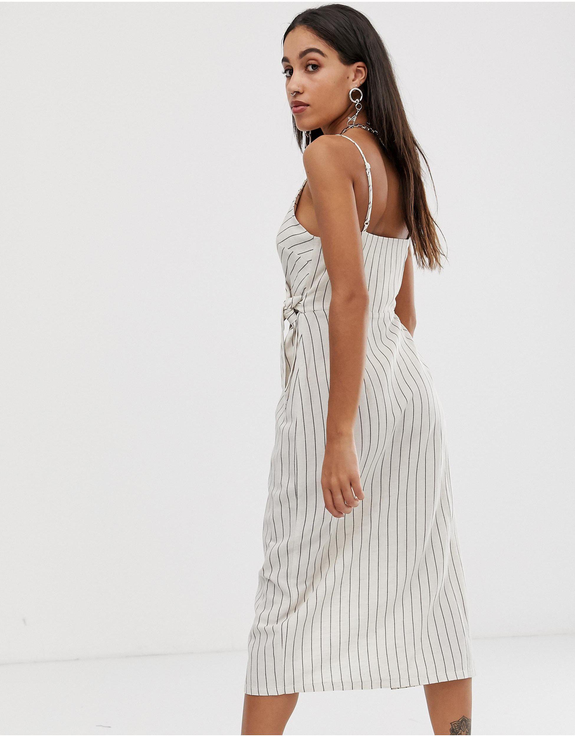 bershka polka dot wrap dress