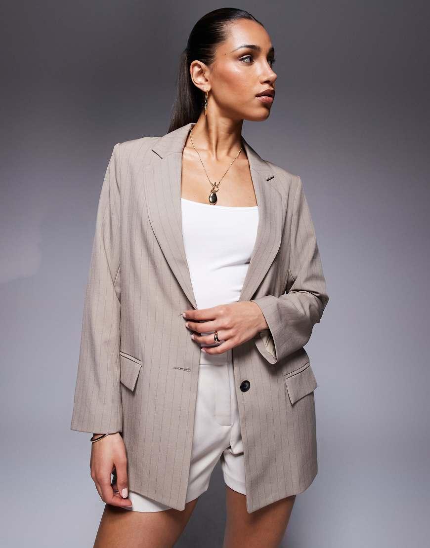 River Island Oversized Blazer in Grey Lyst UK - Main Image