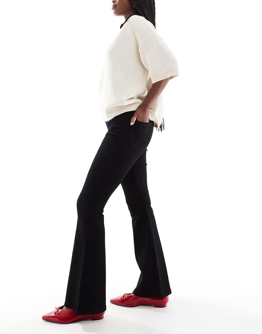 Hollister High Rise Flare Jean in Black Lyst UK