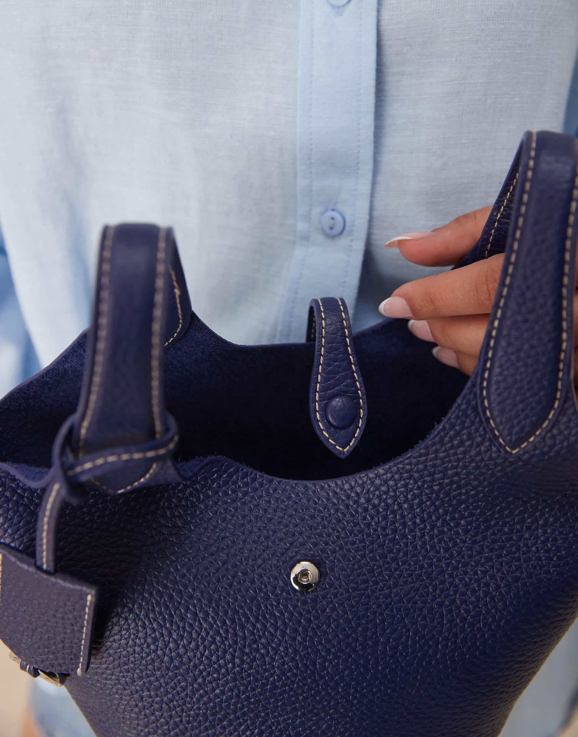 Polo Ralph Lauren Play Pebble 100% Leather Small Tote