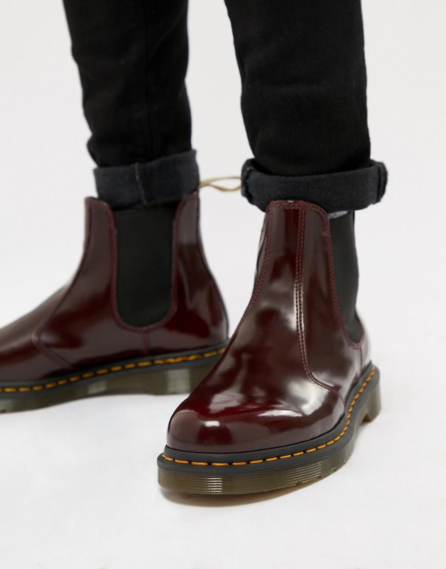 Dr. Martens Faux Leather 2976 Chelsea Boots In Red in Red