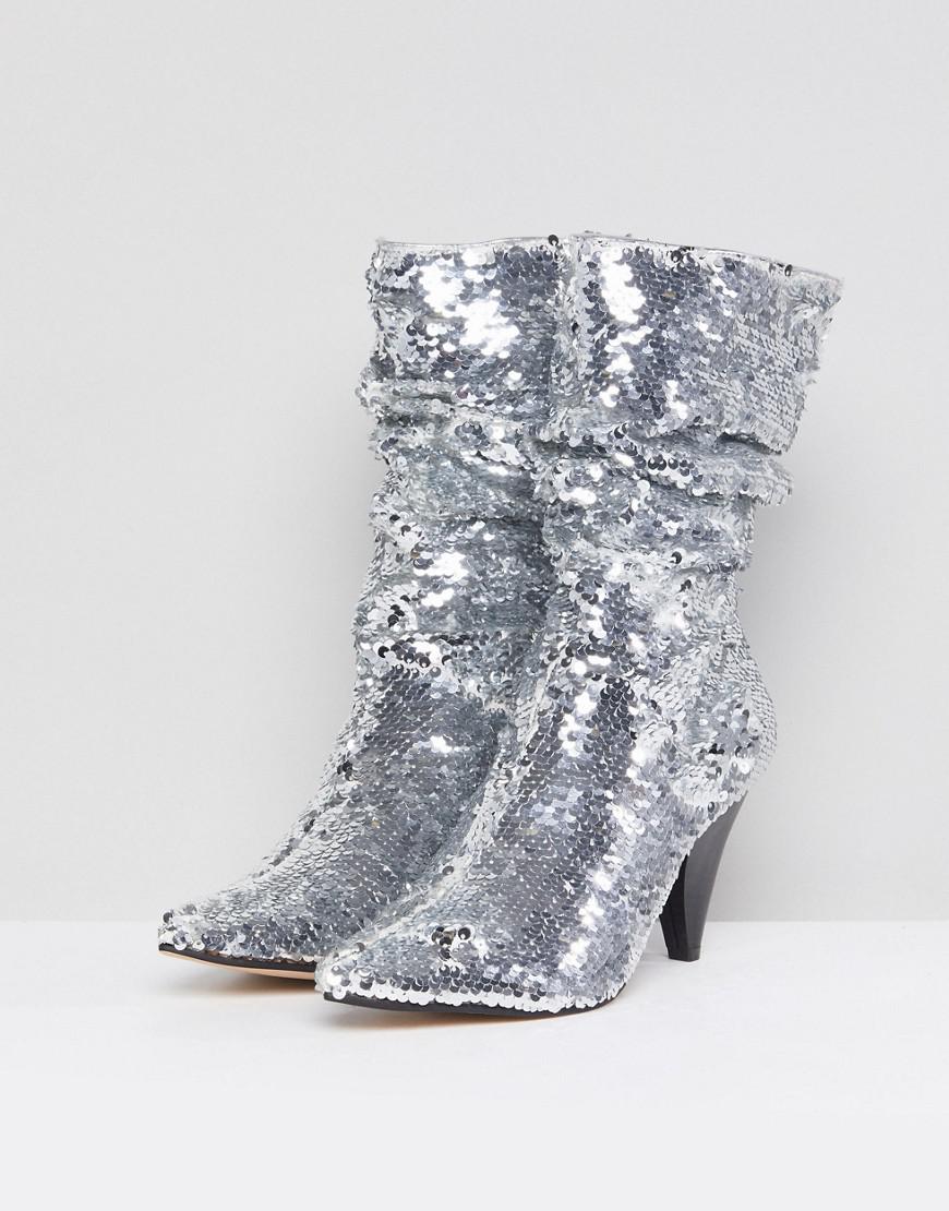 silver slouch boots