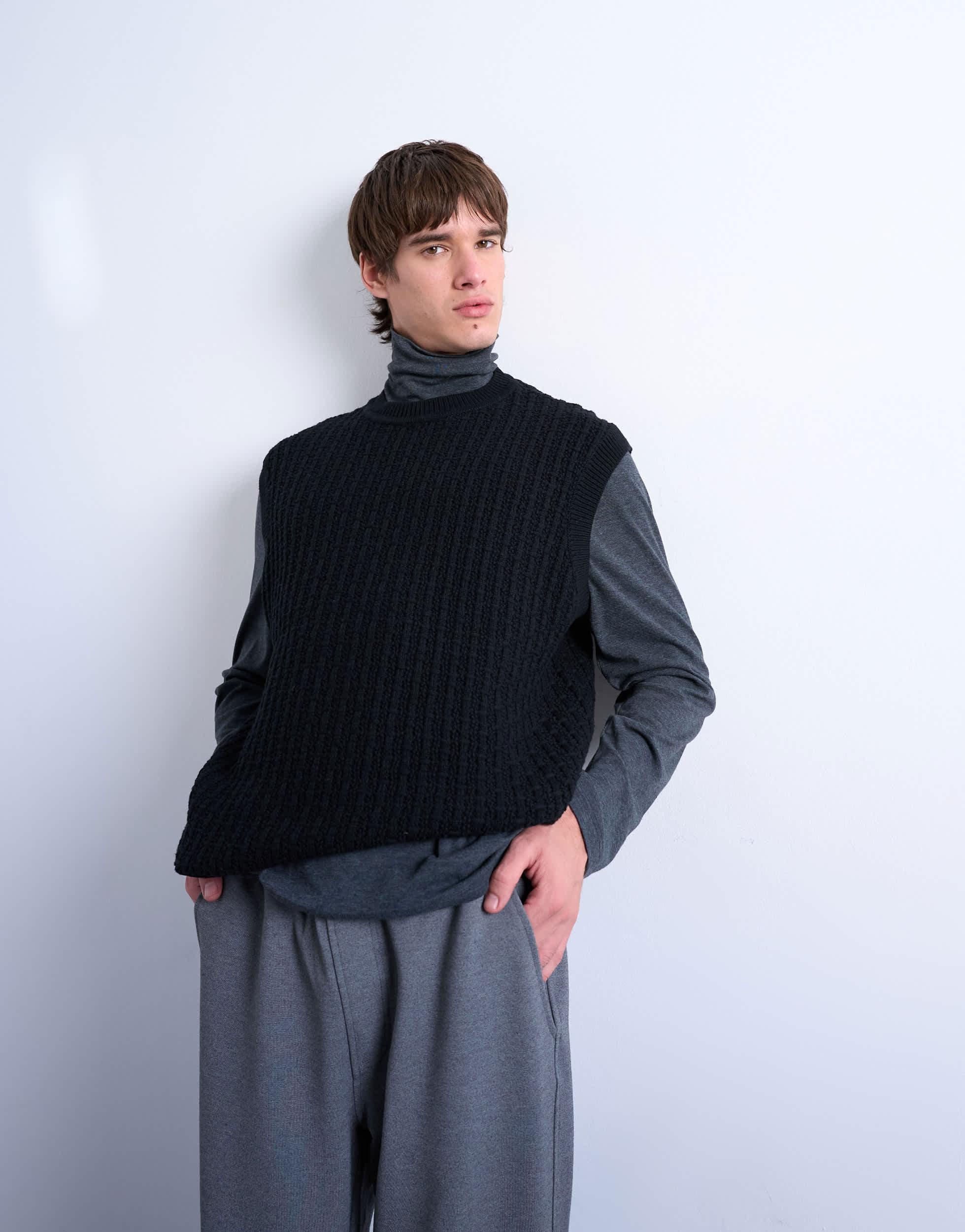 Polo Neck Asos Rollkragenpullover Herren Grau TOPMAN Strickwaren