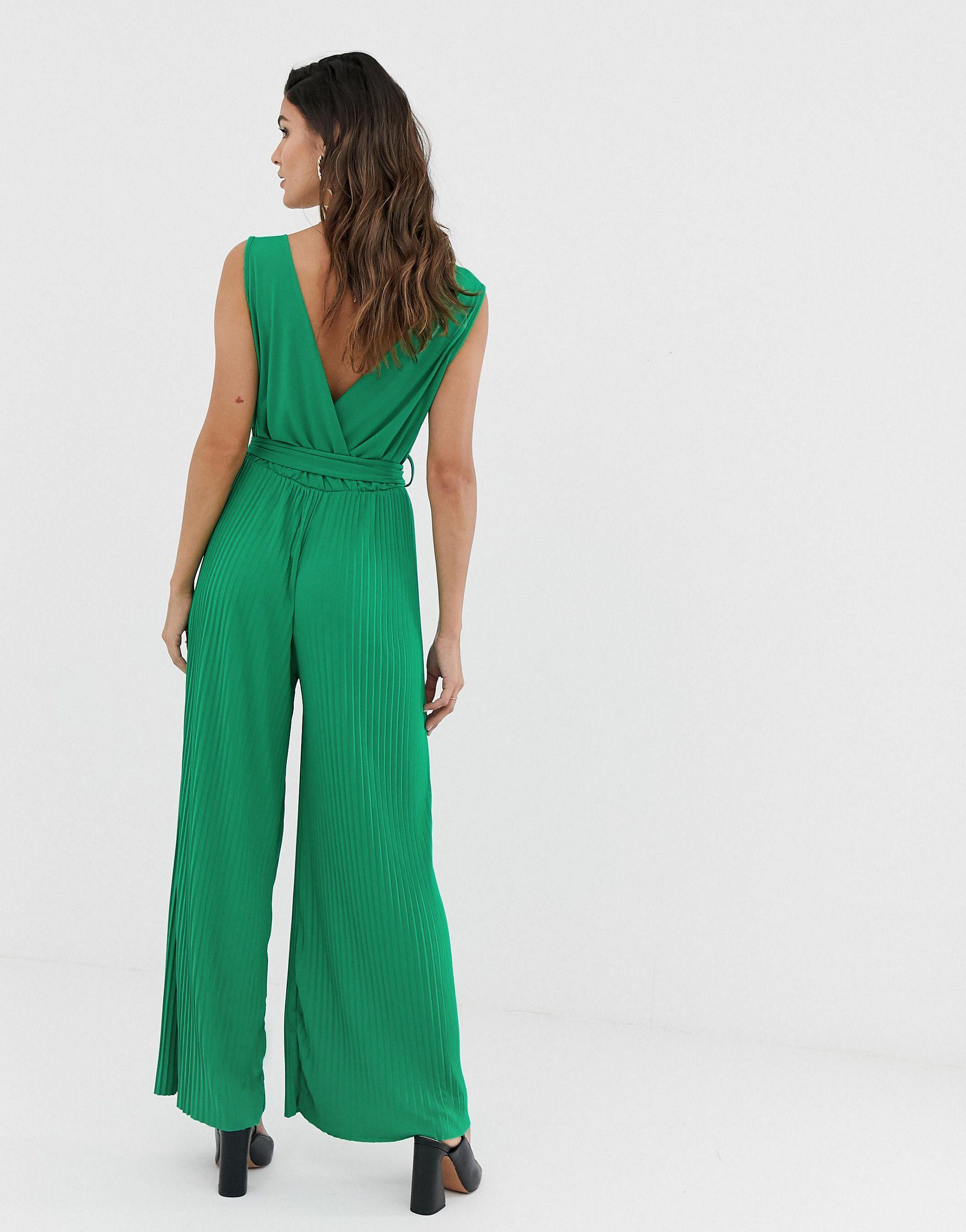 Tuta jumpsuit plissettata verde smeraldoLiquorish in Materiale sintetico di  colore Verde | Lyst