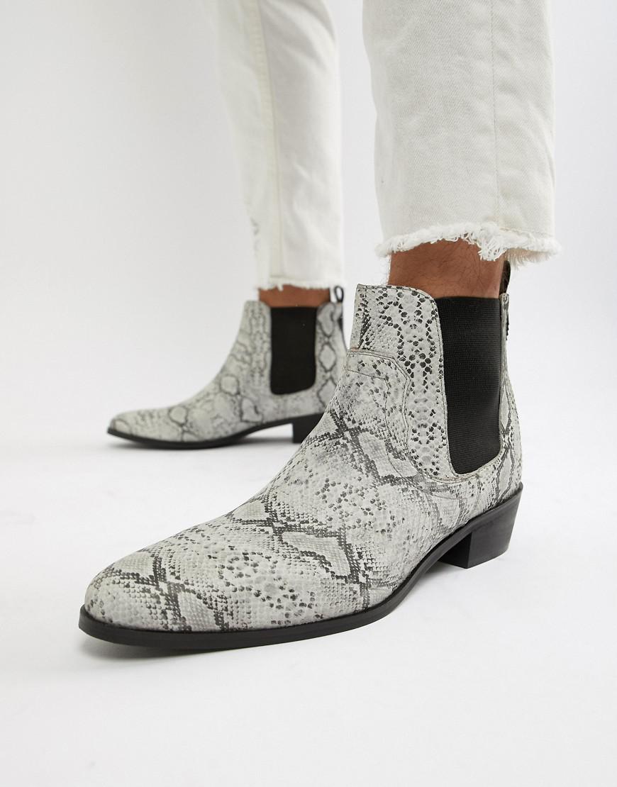 mens snake print boots