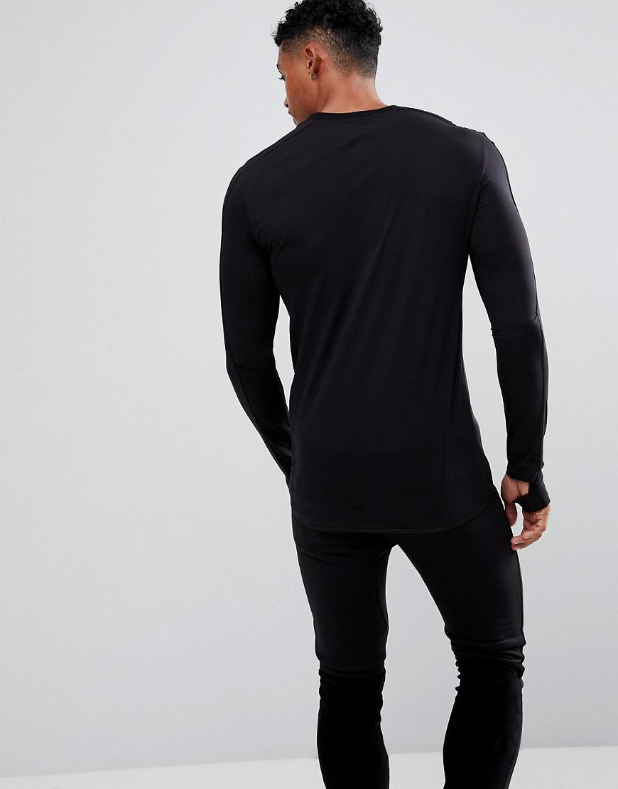 Religion Long Sleeve Muscle T-shirt With Thumb in Black for Men | Lyst