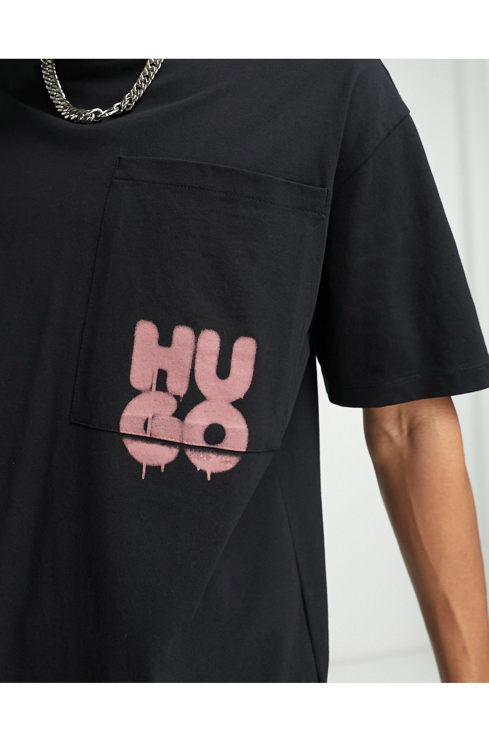 HUGO Dampato Oversized T-shirt in Black for Men | Lyst