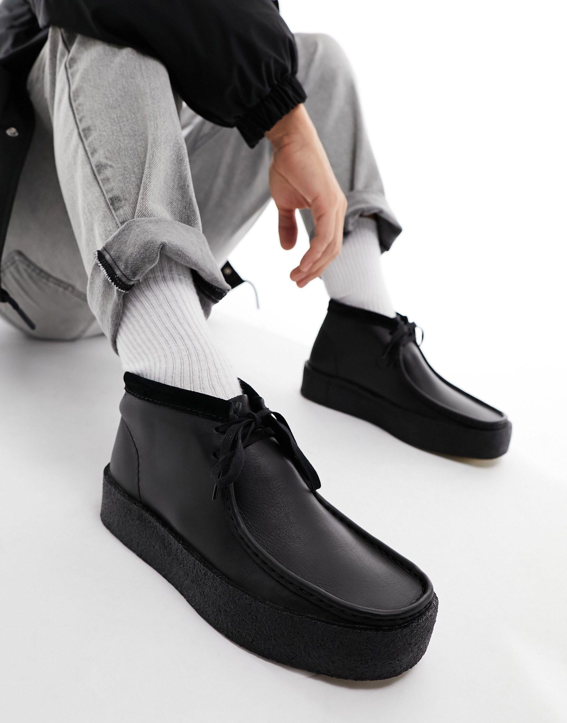 Clarks Wallabee Cup Sole Boots in Black for Men | Lyst Australia