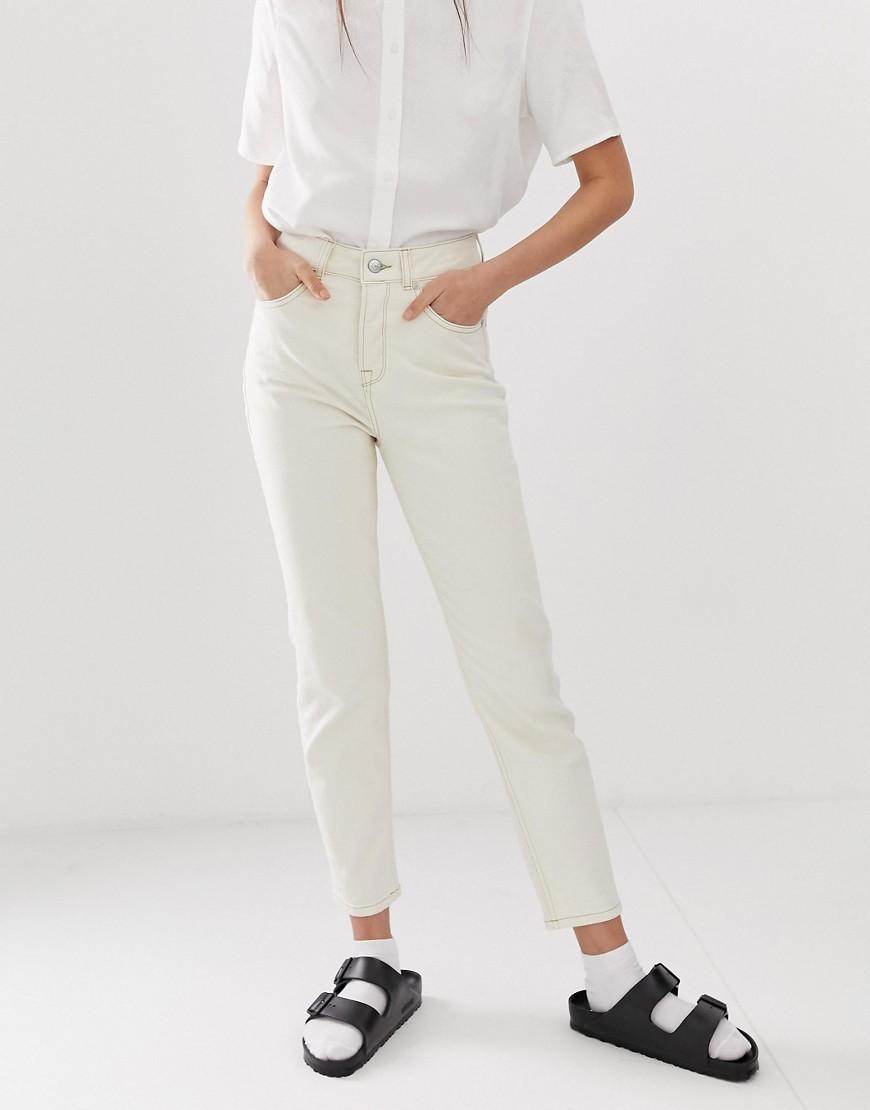 SELECTED Denim Femme Ecru Mom Jeans in White - Lyst