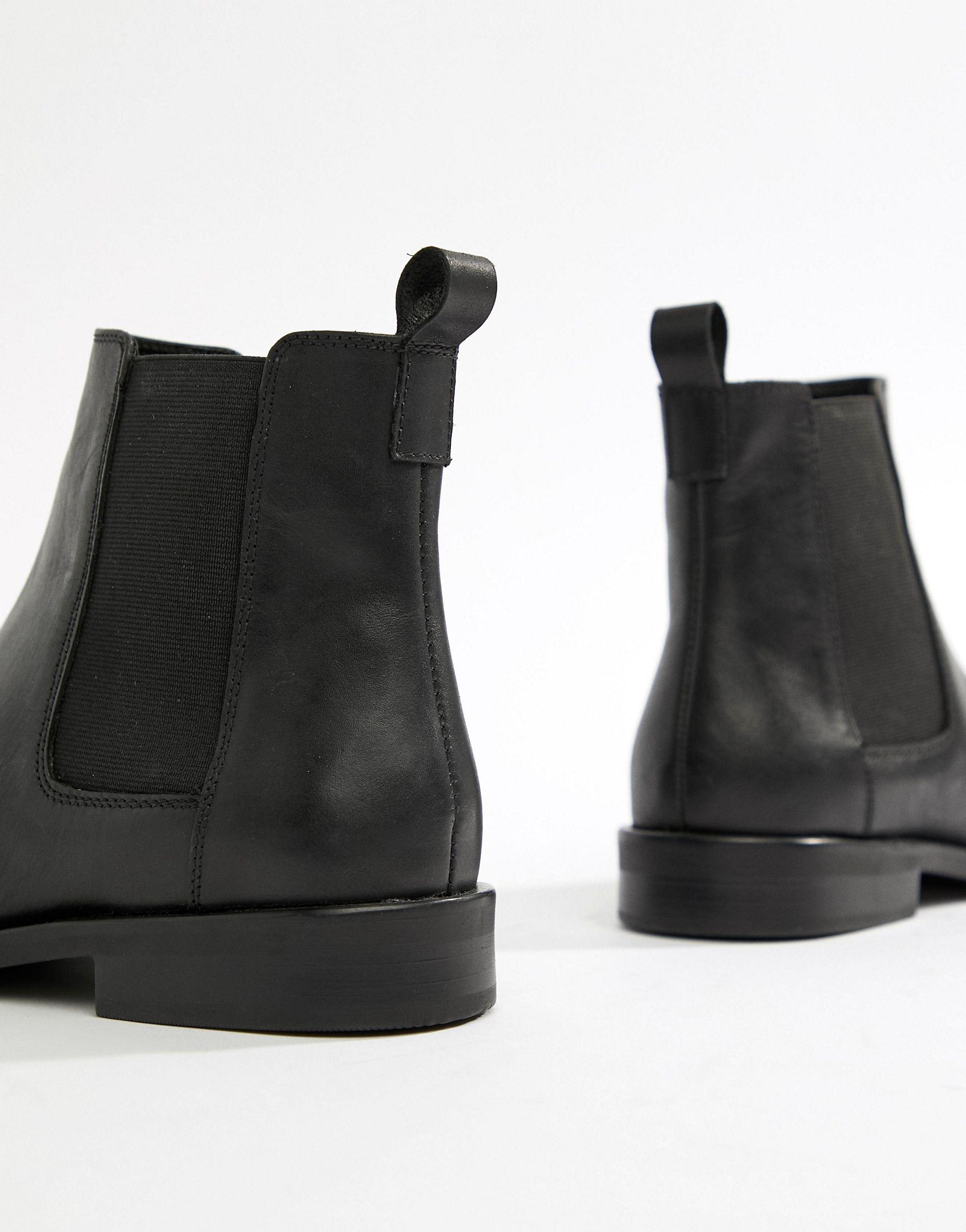 asos design aura leather chelsea ankle boots