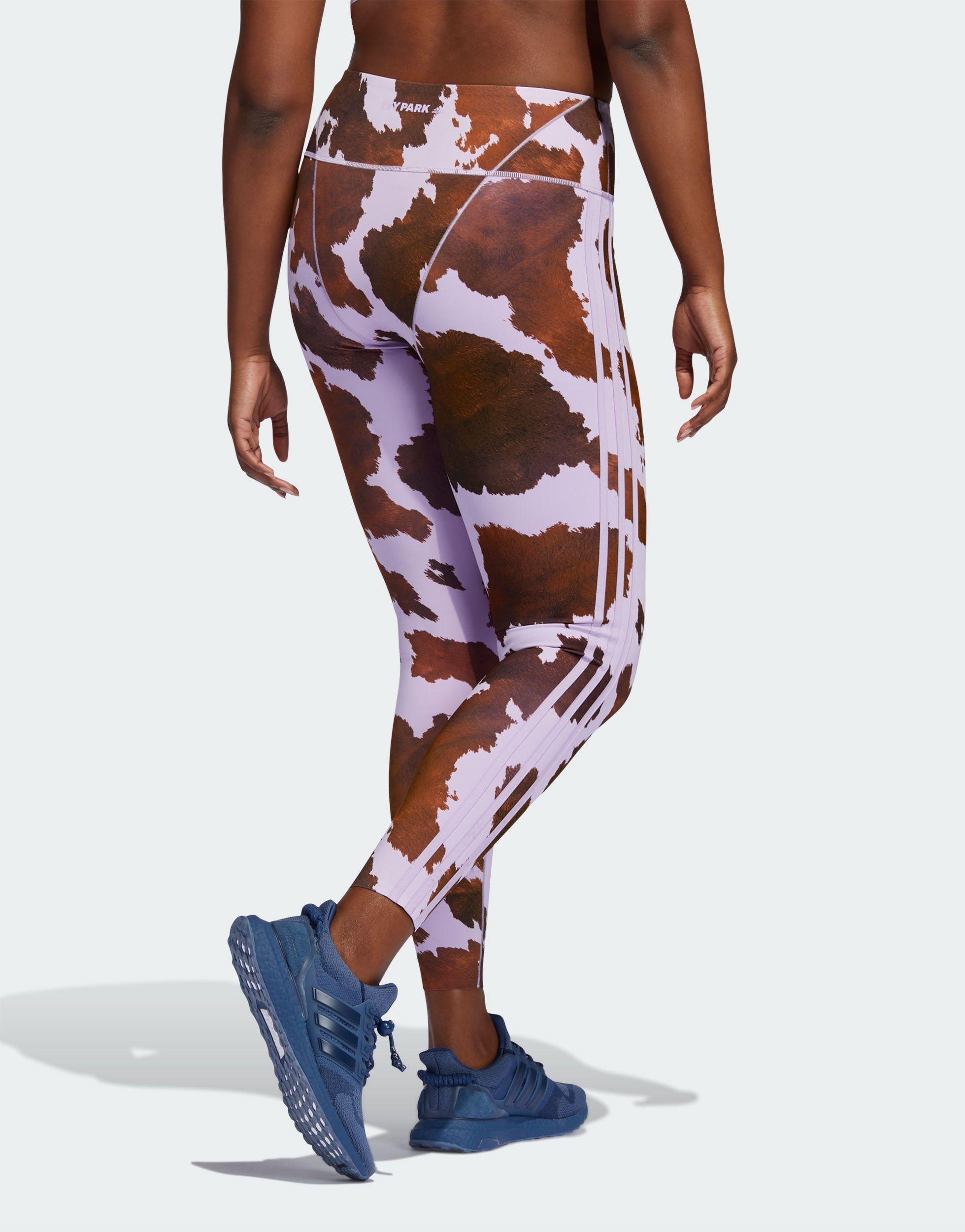 Ivy Park Adidas Originals X All Over Cow Print leggings in Purple | Lyst