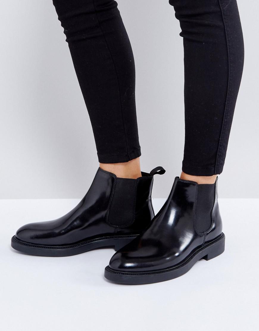 Vagabond Alex Black Polished Leather Chelsea Boots - Lyst