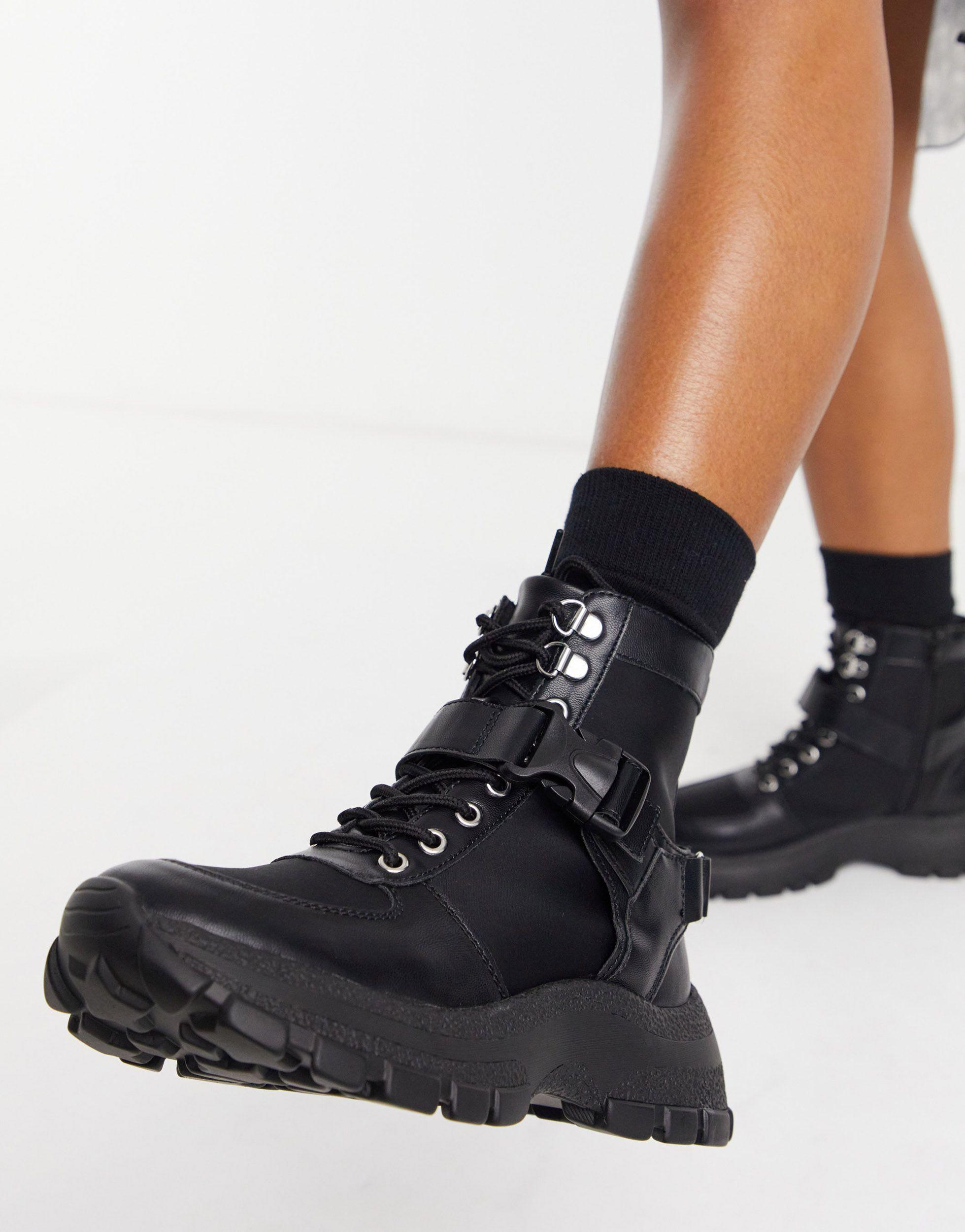 ASOS Anderson Sporty Hiker Boots in Black - Lyst