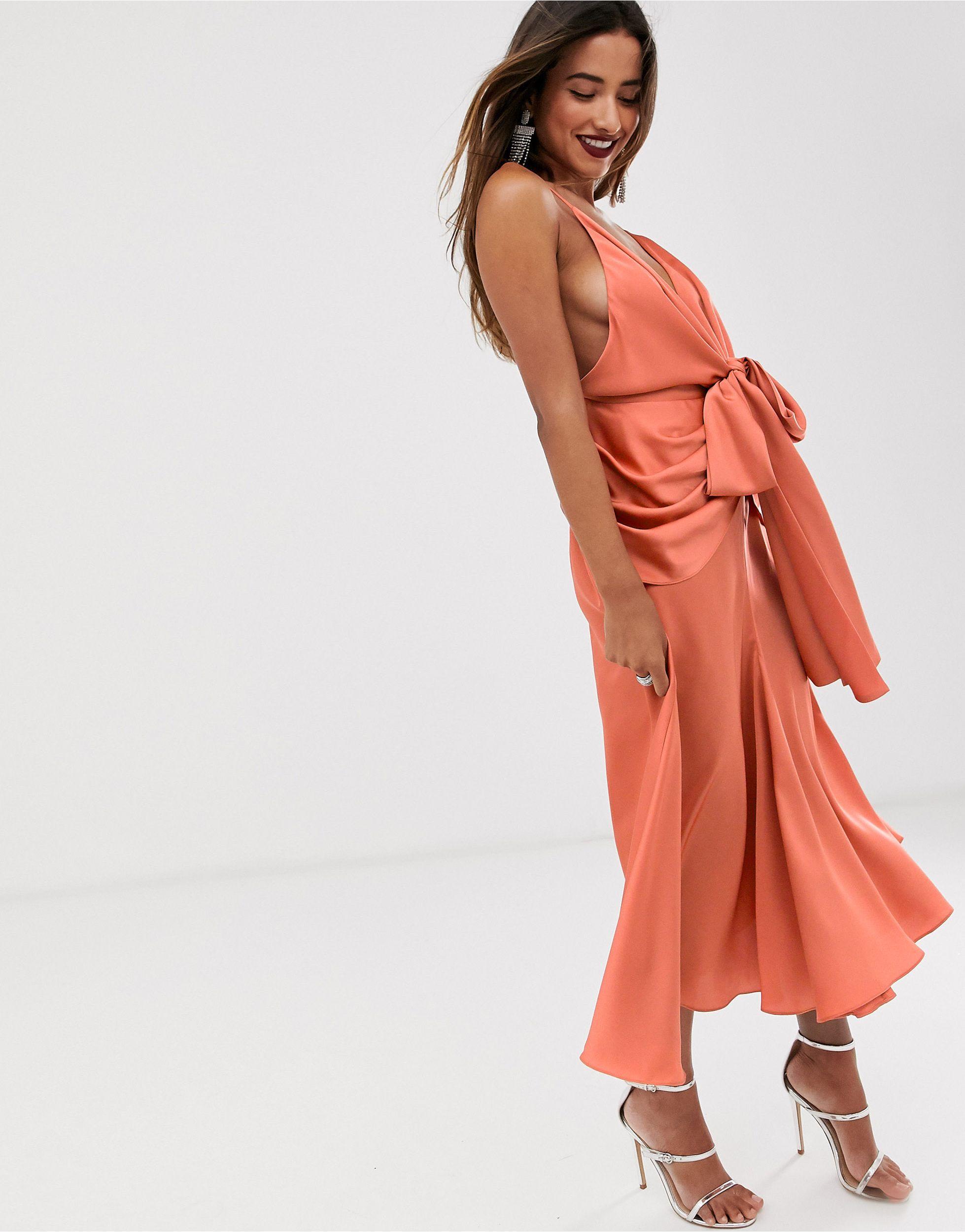 Tie front top dress midi