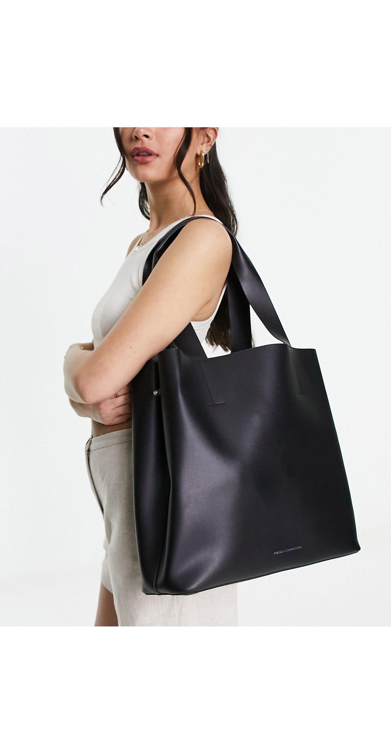 French Connection Chunky Strap Tote Bag in Black Lyst