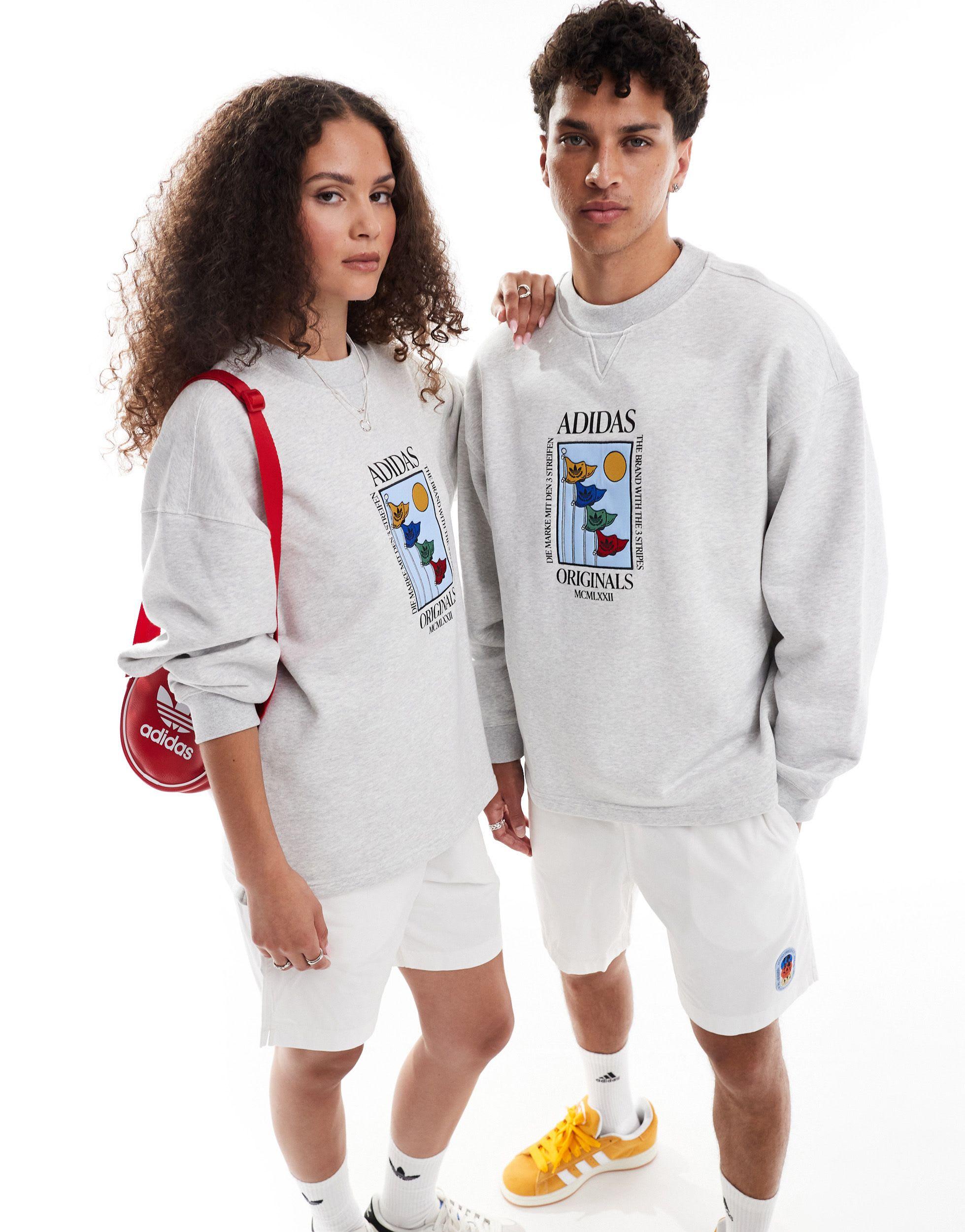 ★adidas originals★NICE EMBROIDERED SWEAT SHIRT★追跡可 ☆adidas originals☆SKY MOUNTAIN ART SWEATSHIRTS☆追跡可