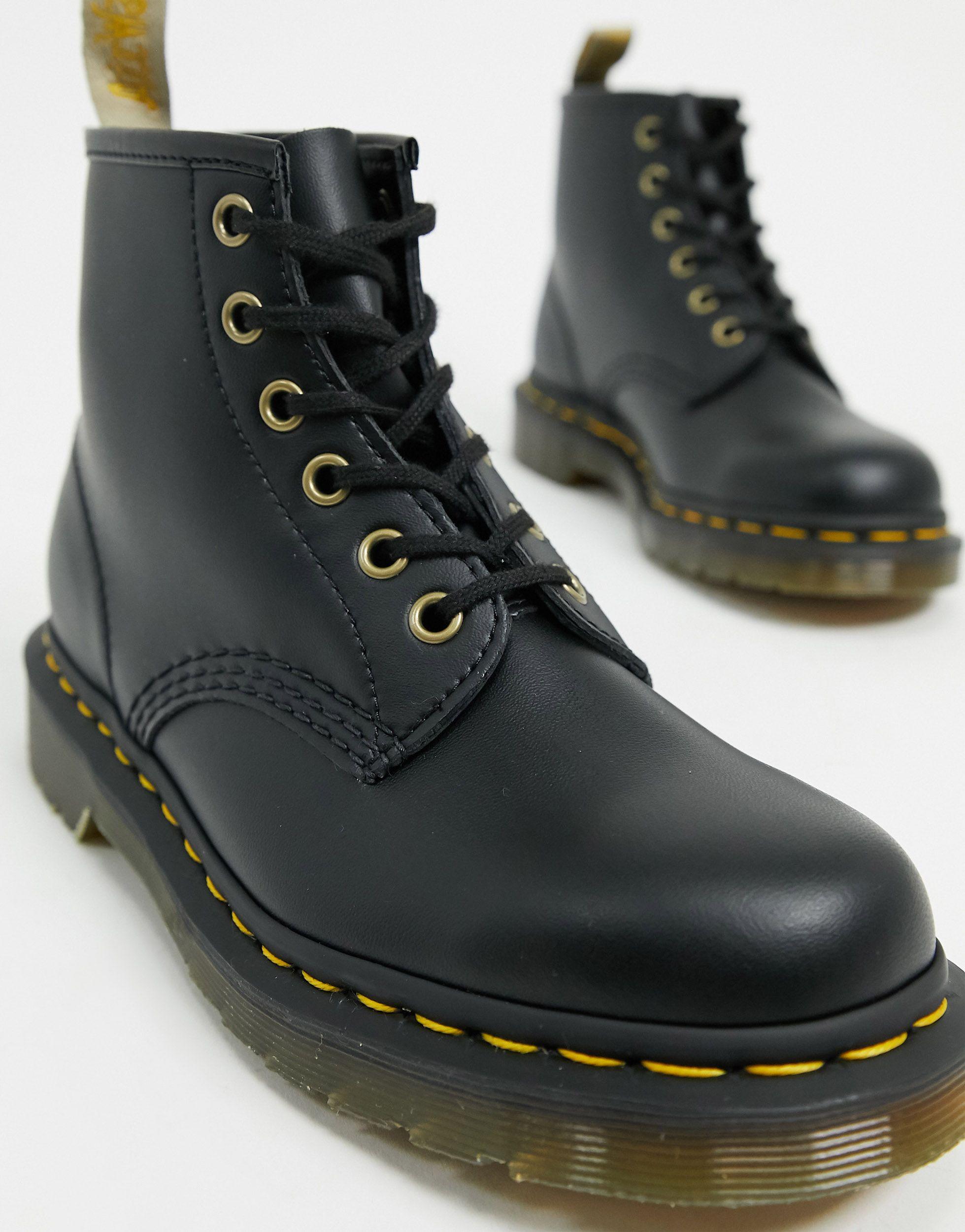 Dr. Martens 101 Vegan 6 Eye Boots in Black - Save 27% | Lyst UK
