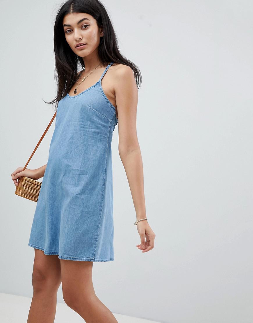 low back denim dress