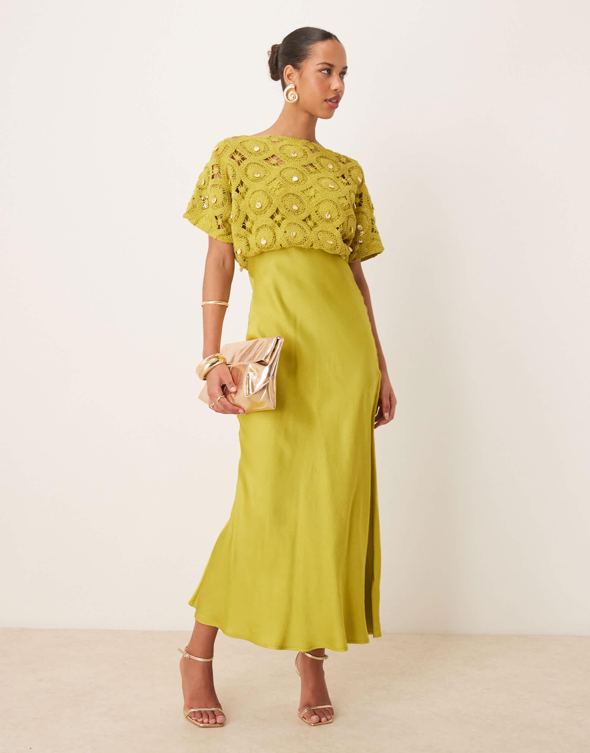 Never Fully Dressed Tilly Shell Embellished Crochet Maxi Dress in Yellow | Lyst Never Fully Dressed Tilly Shell Embellished Crochet Maxi Dress in Yellow | Lyst