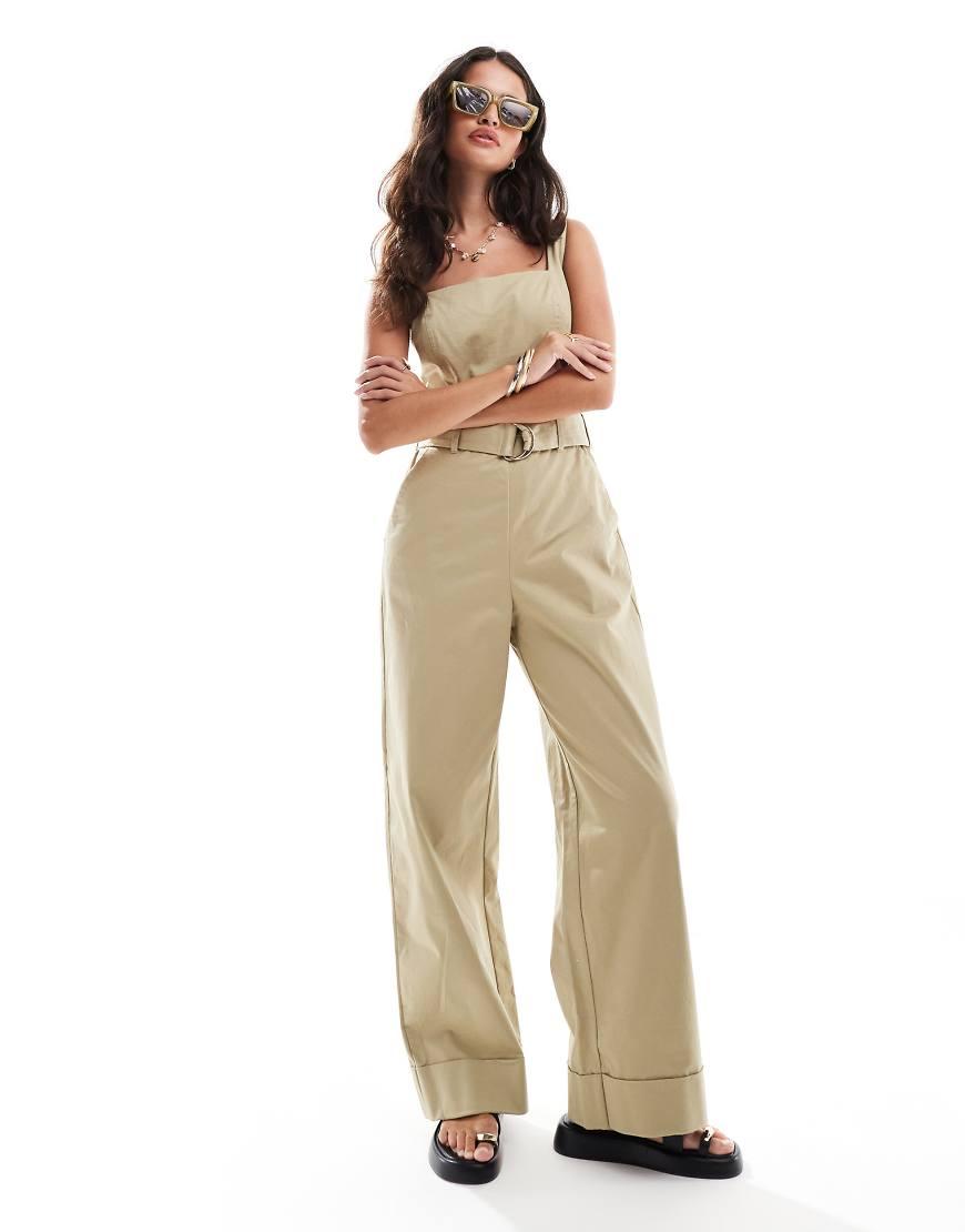 Halterneck Jumpsuit Bershka Khaki Jumpsuit Abercrombie Fitch Chino