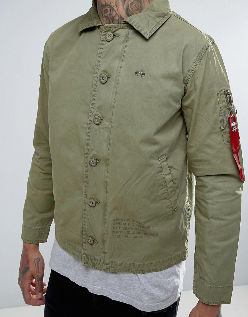 Alpha Industries Cotton Military Overshirt Jacket In Green for Men Lyst