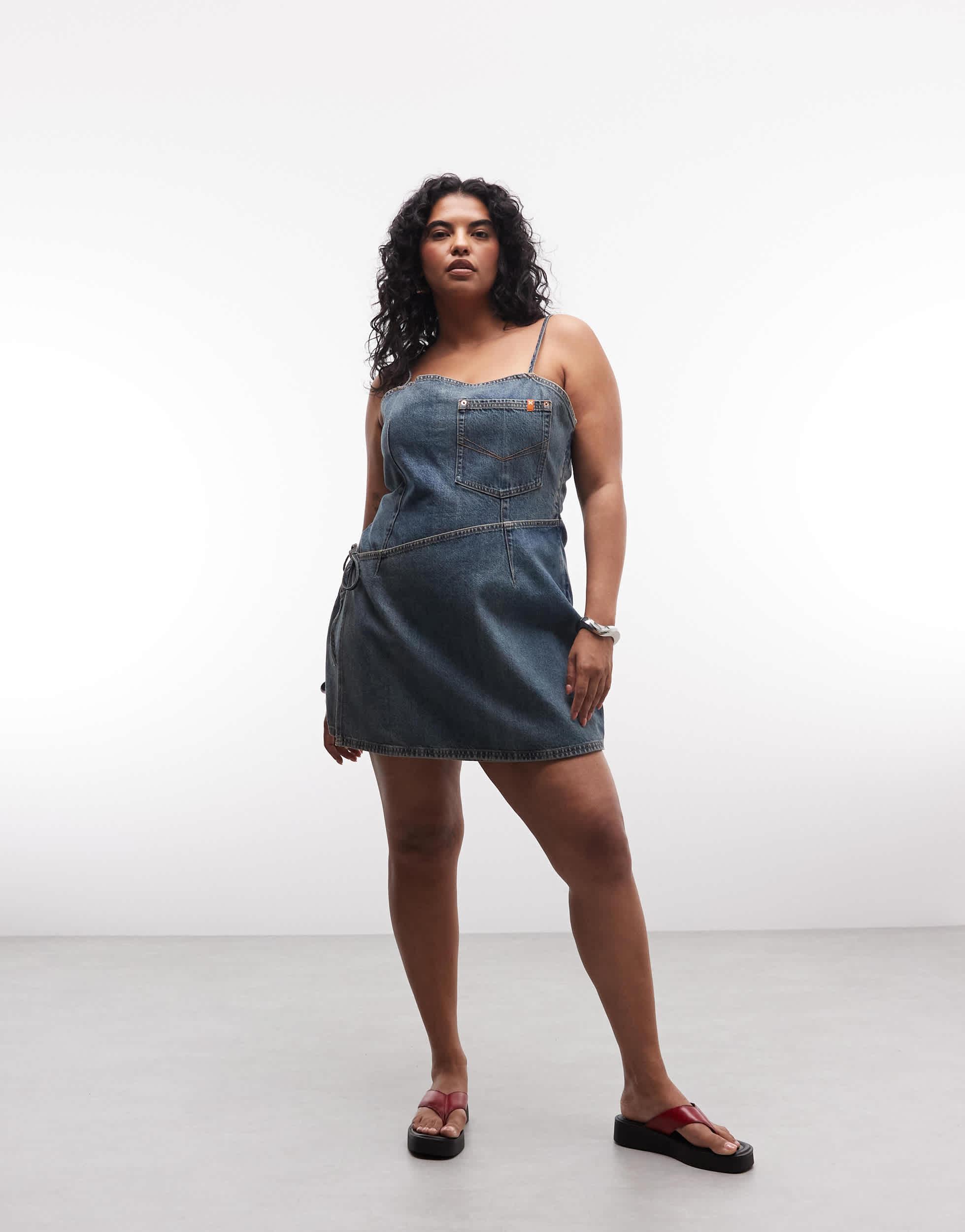 collusion denim dress Dresses for Women Blue denim Size:AU10 US6 COURTHOUSE-WEDDING Women's Classic Casual Long The chest pockets add