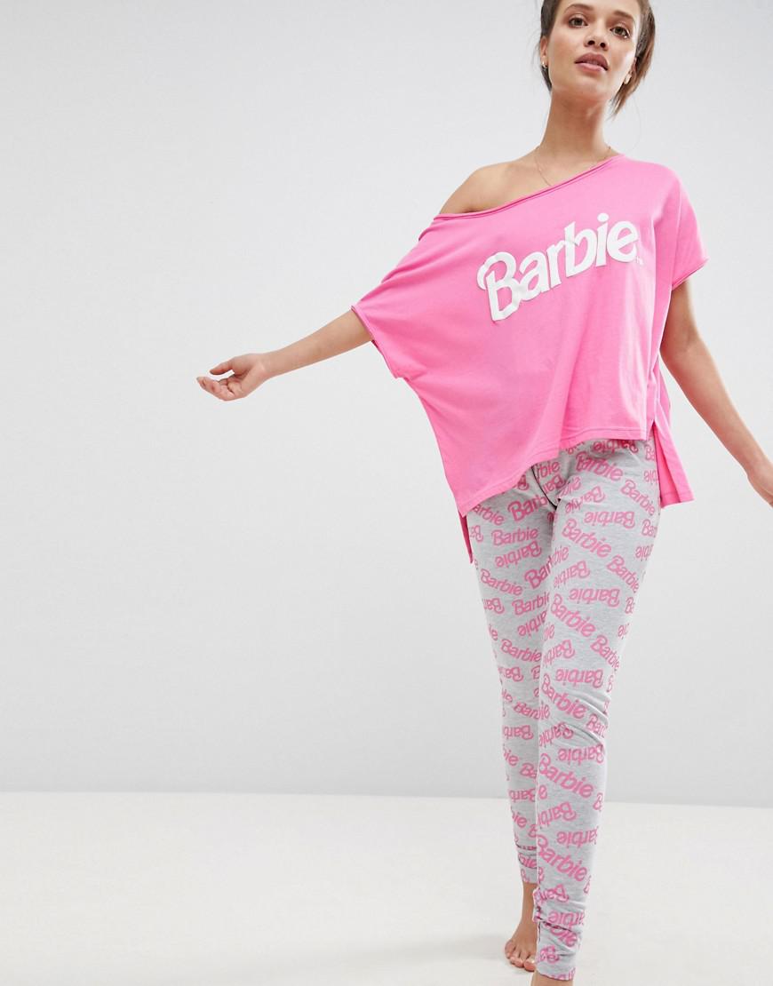 ASOS Asos Barbie Boxy Tee & Legging Pyjama Set in Pink | Lyst