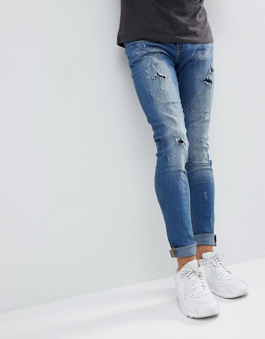 distressed super skinny jeans mens