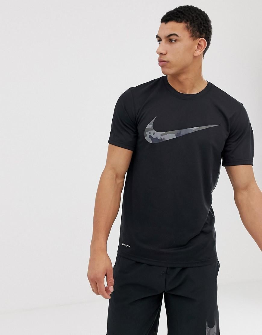 Nike Camo Swoosh T-shirt in Black for Men | Lyst