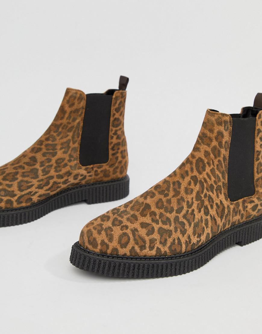 chelsea boots with leopard print heel