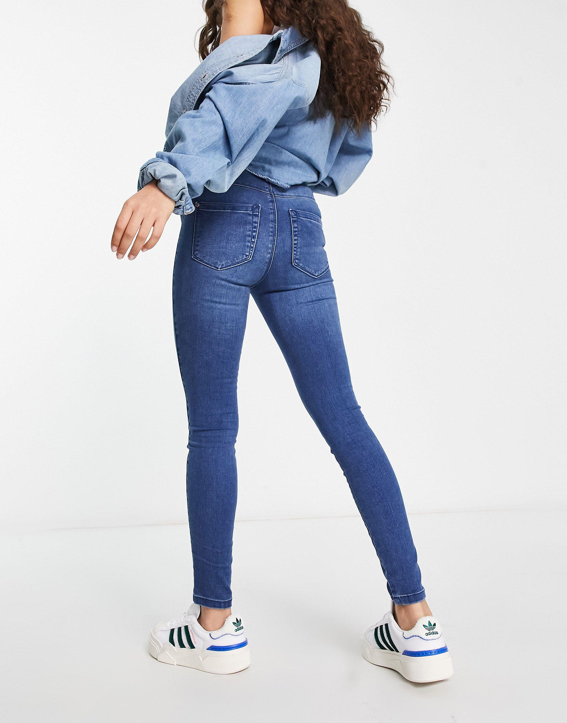 Only Petite Royal High Waisted Skinny Jeans in Blue | Lyst