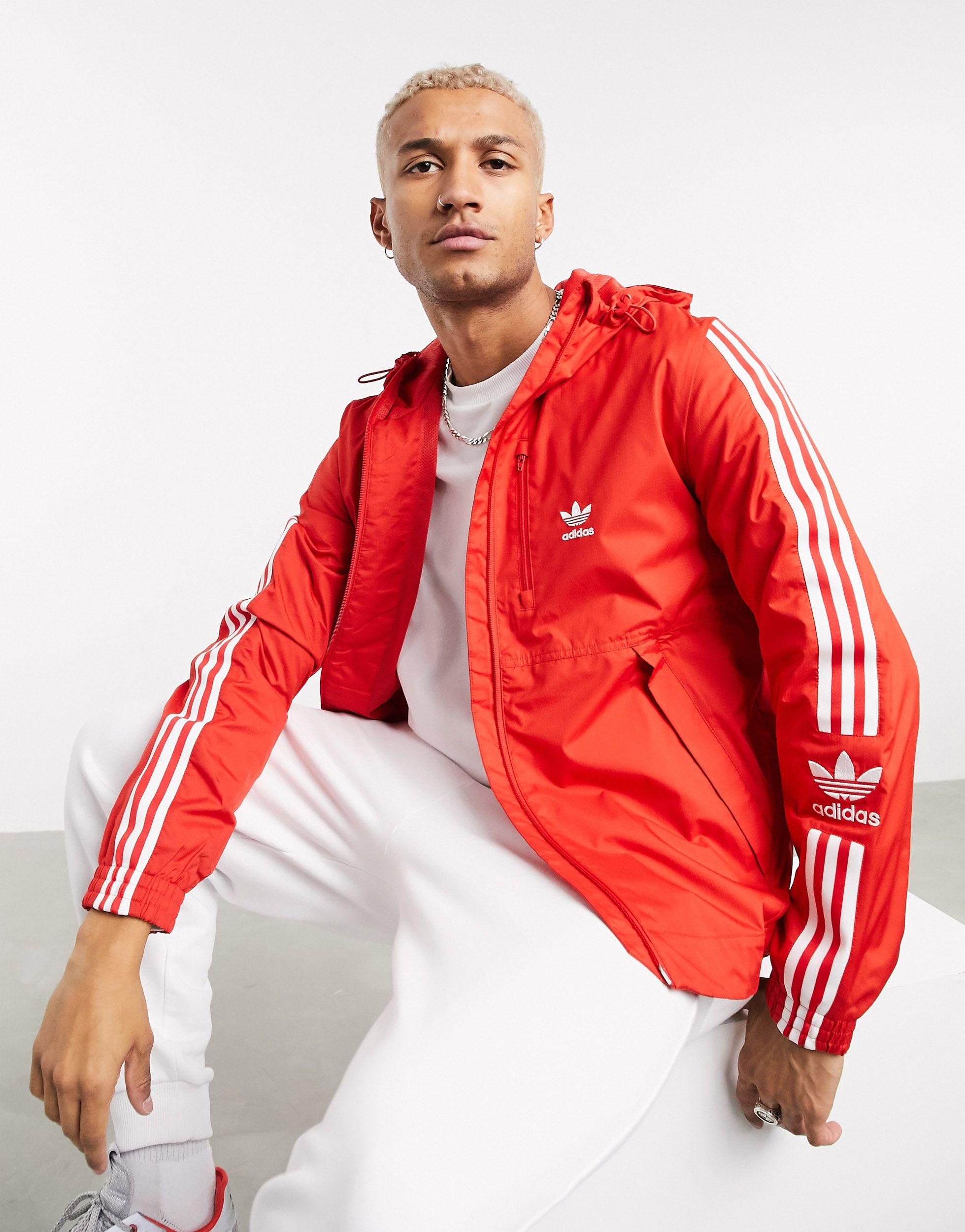 adidas Originals Lock Up West Zip Up Windbreaker in Red for Men - Lyst