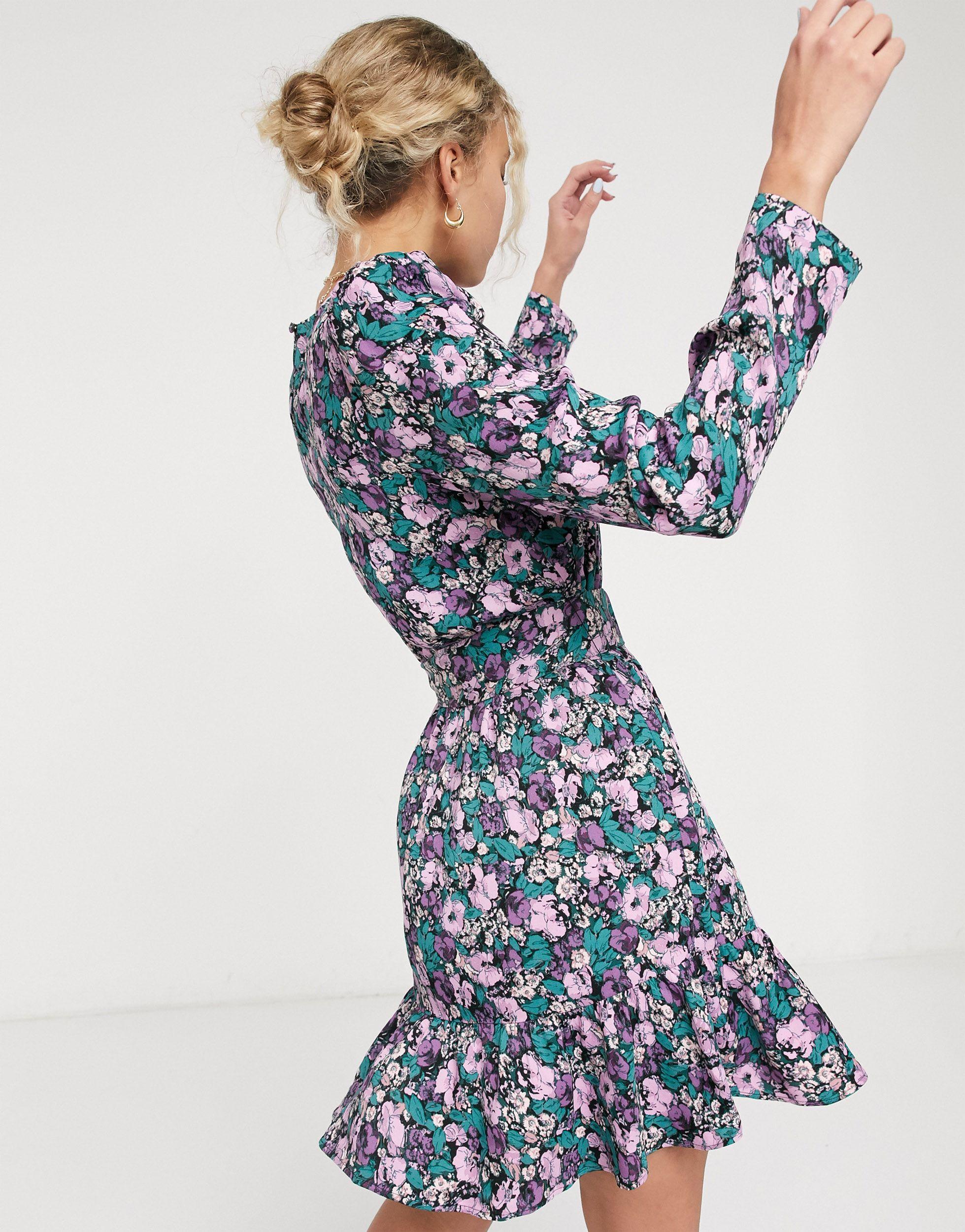 & Other Stories Floral Print Belted Mini Dress in Blue | Lyst UK