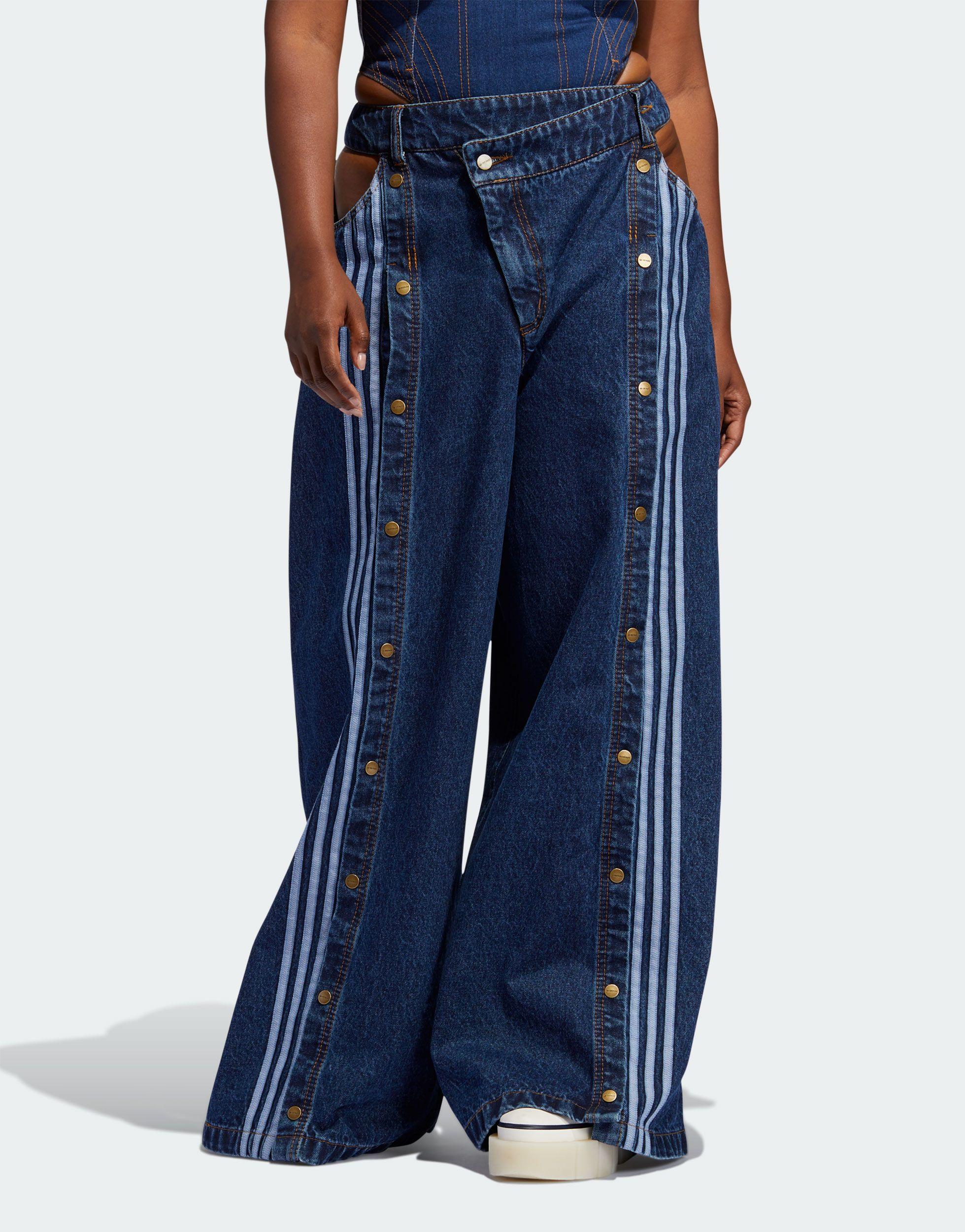 Ivy Park Adidas Originals X Denim Popper Jeans in Blue | Lyst Canada