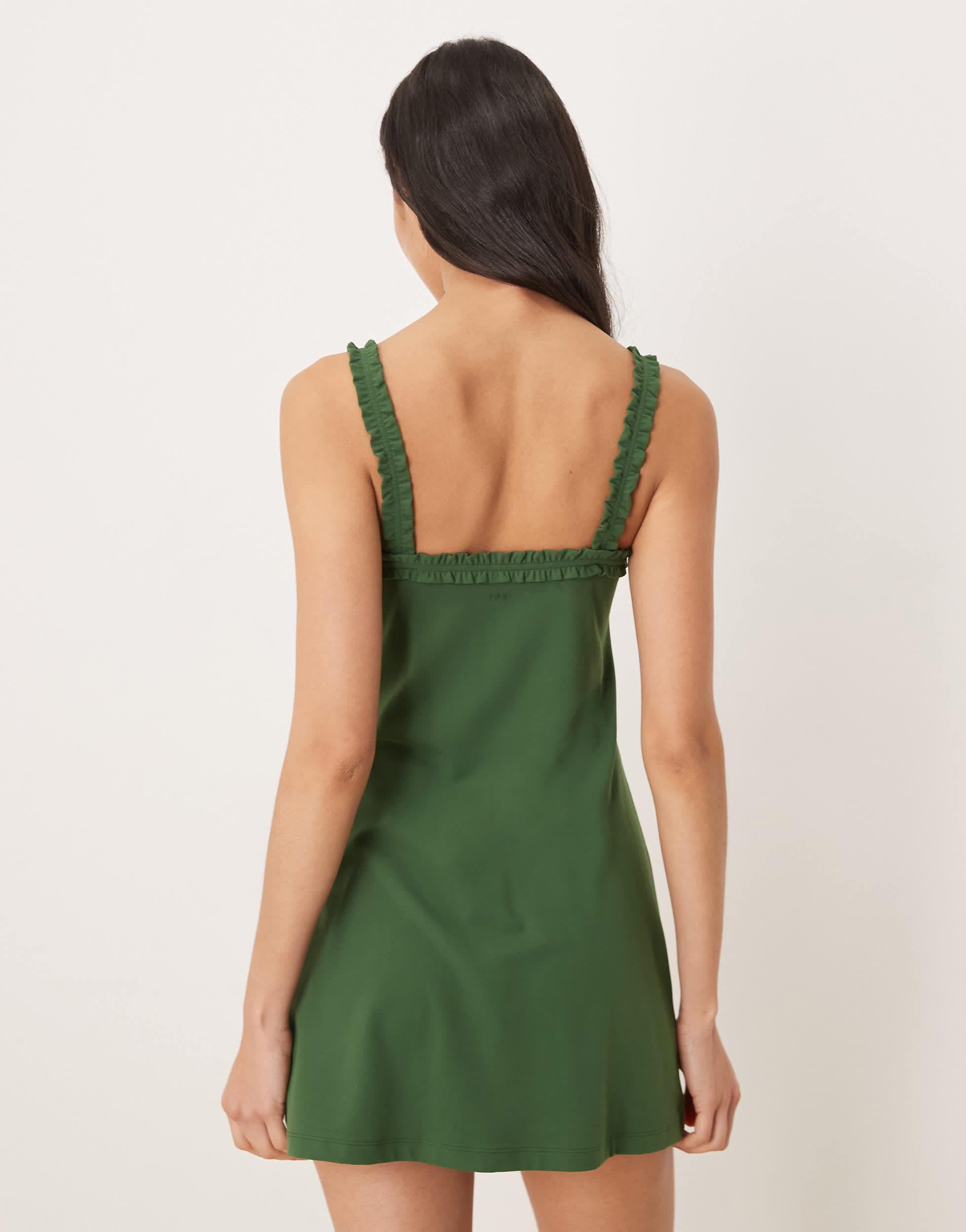 green workout dress Abercrombie & Fitch Ypb With Built in details:Fringe