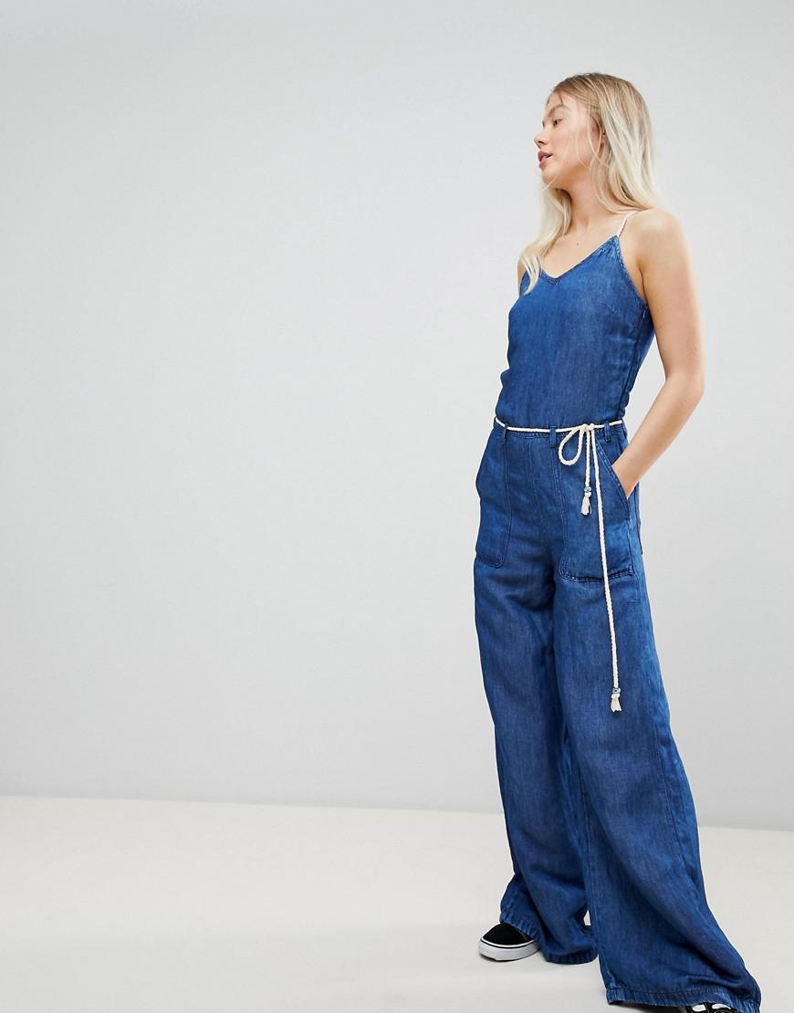 pepe jeans flyer retro denim jumpsuit